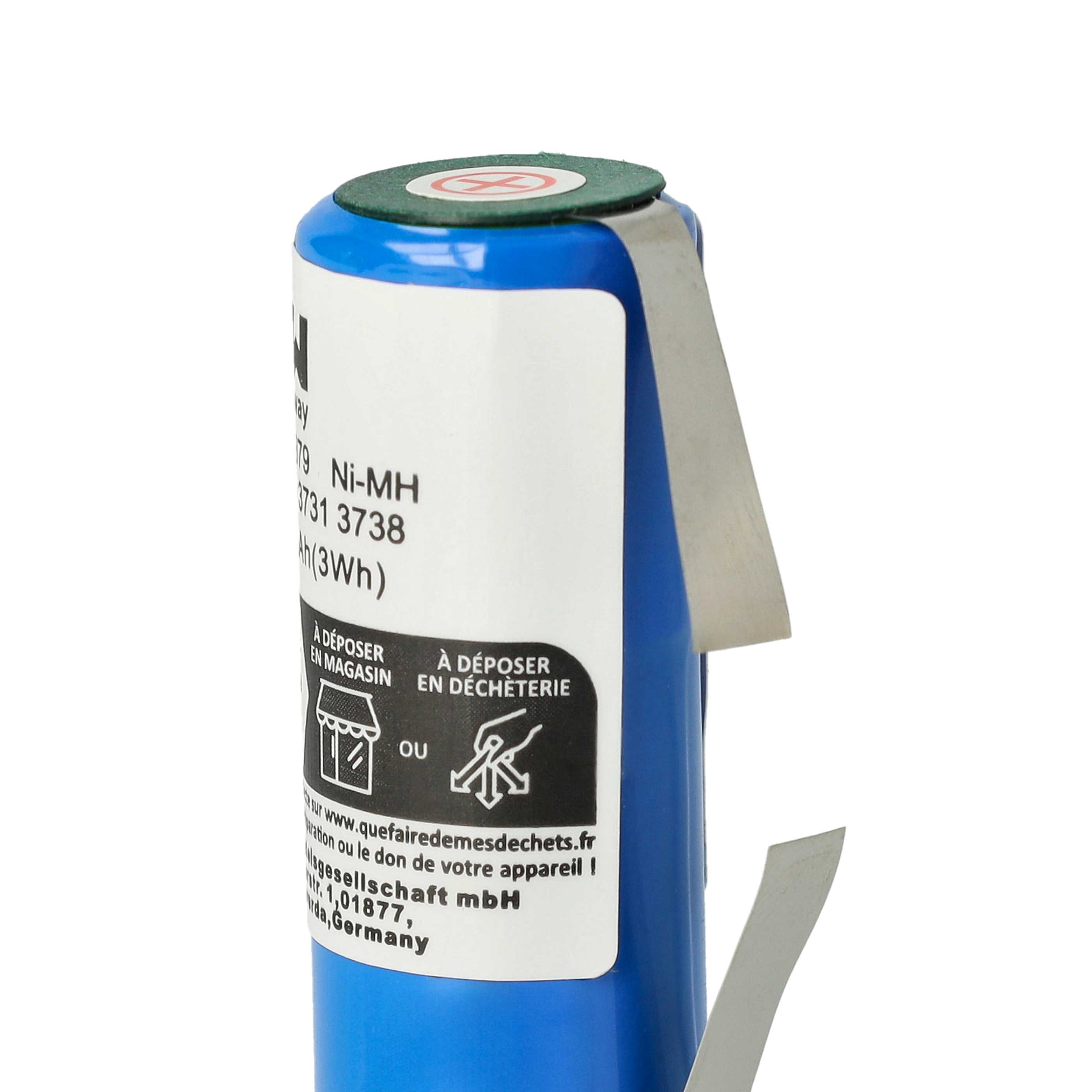 Elektrische Zahnbürste-Akku als Ersatz für Braun 3738, 3731 - 2500mAh 1,2V NiMH