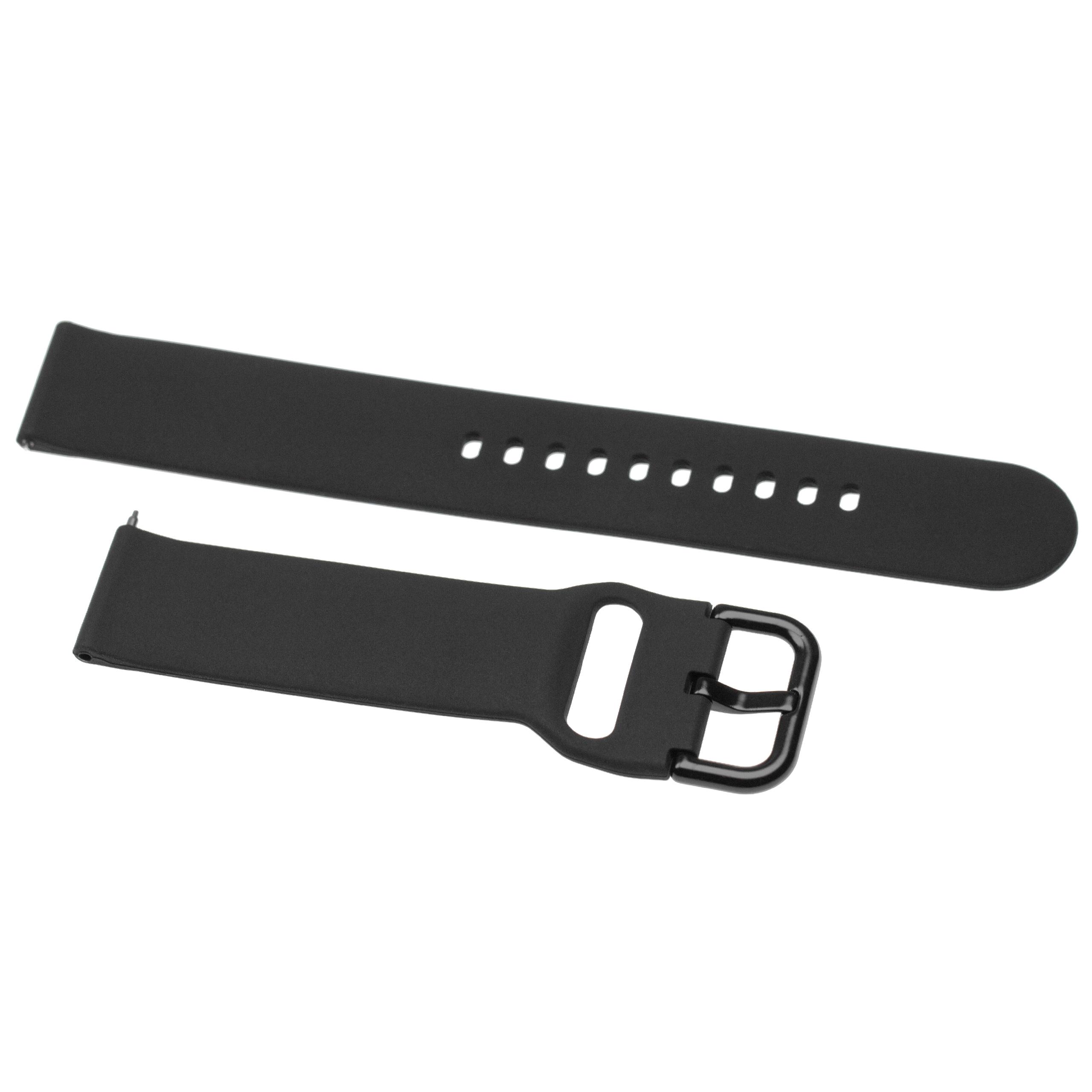 correa para Samsung Galaxy Watch smartwatch - largo 13 + 8,8 cm, ancho 20 mm, silicona, negro