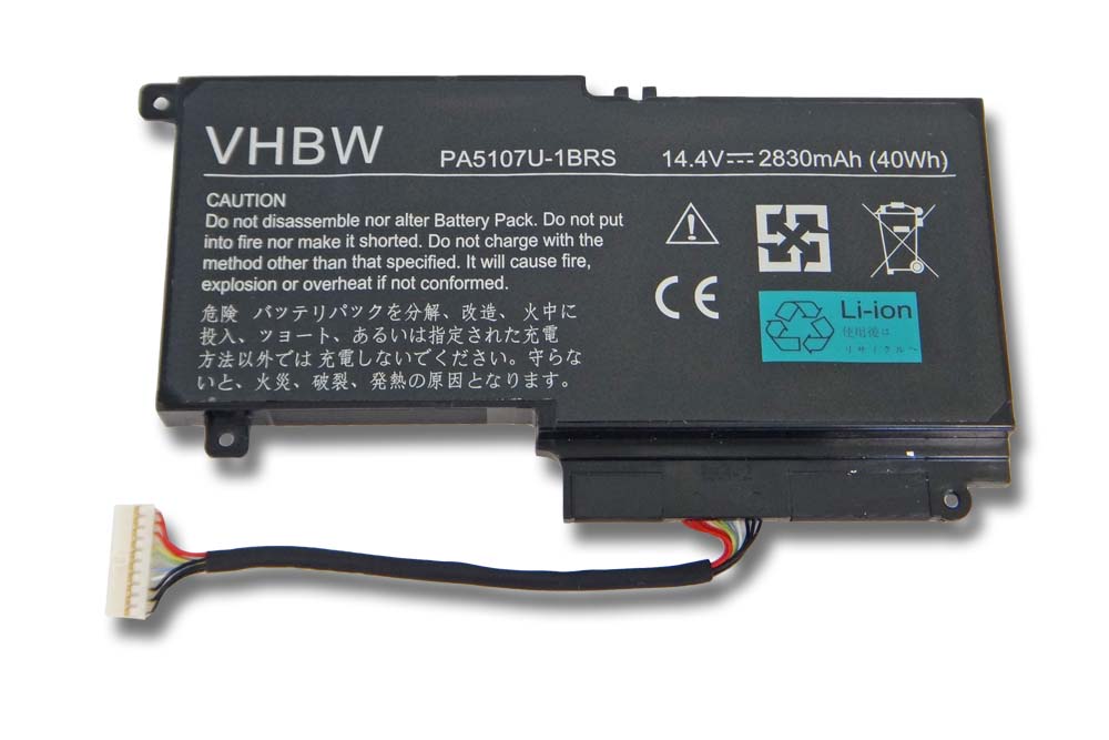 Notebook Battery Replacement for Toshiba 7D013201M, 7D227747S, 4ICP9/39/65-1 - 2830mAh 14.4V Li-Ion