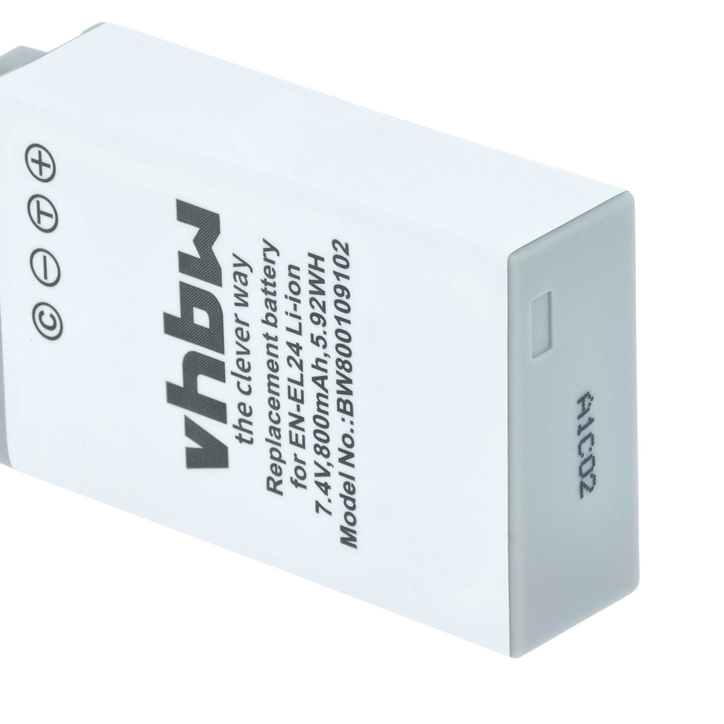 Battery replaces Nikon VFB11901, EN-EL24 - 800mAh, 7.2V, Li-Ion