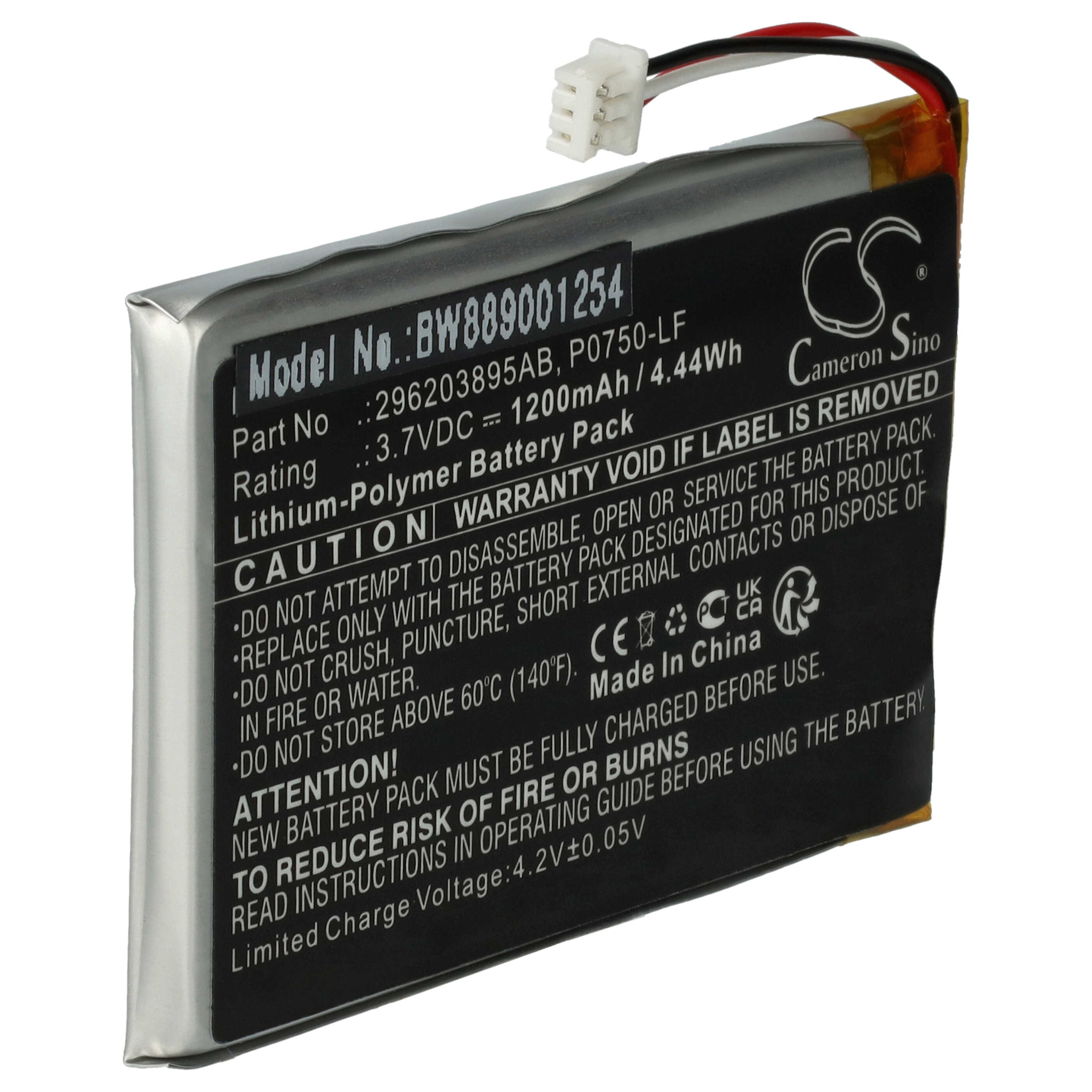 Chipkartenleser-Akku als Ersatz für Ingenico 296203895AB, P0750-LF für Ingenico - 1200mAh 3,7V Li-Polymer