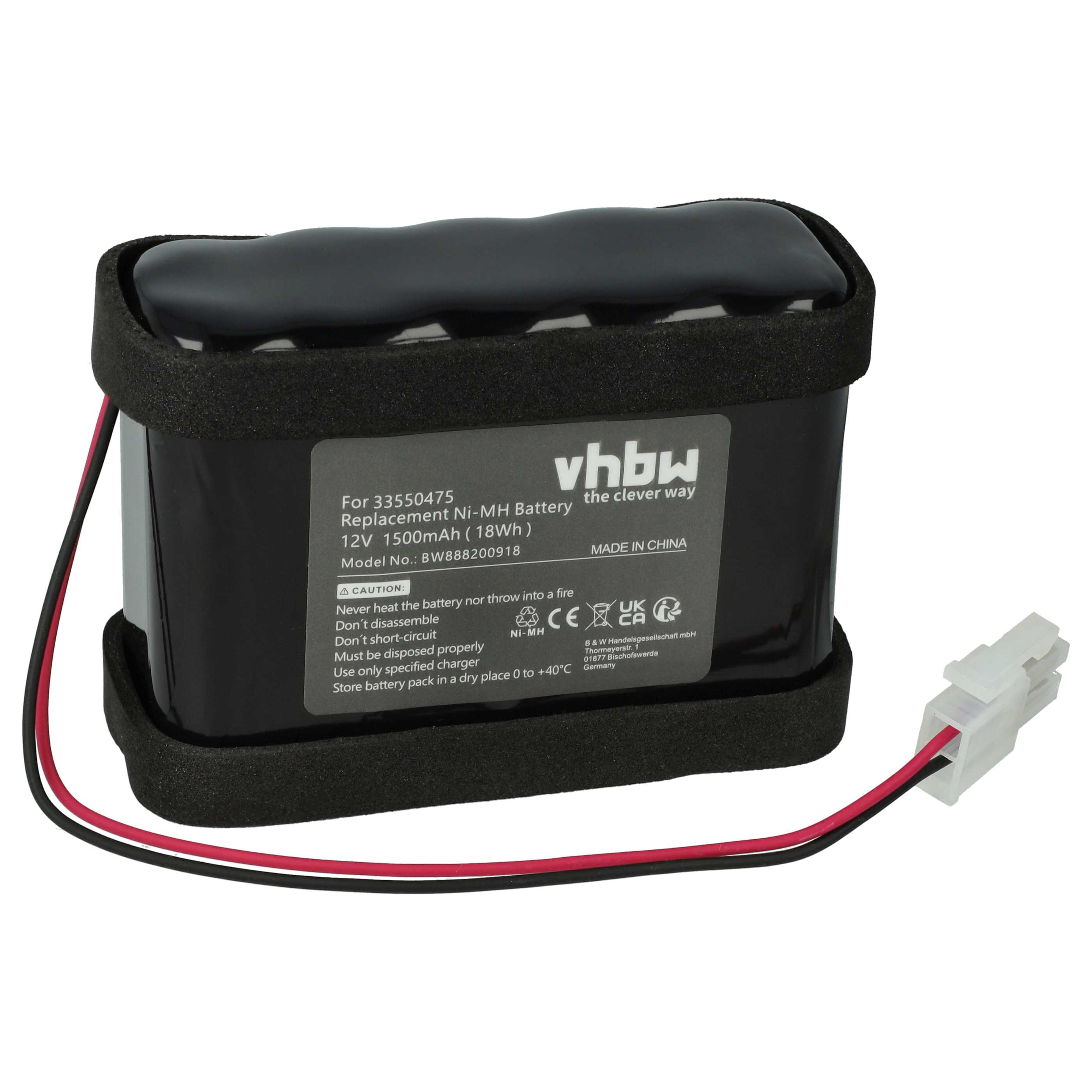 Sliding Gate Operator Battery replaces Besam 33550475, 550473, 45A020BA00004, 550475 - 1500 mAh 12 V NiMH