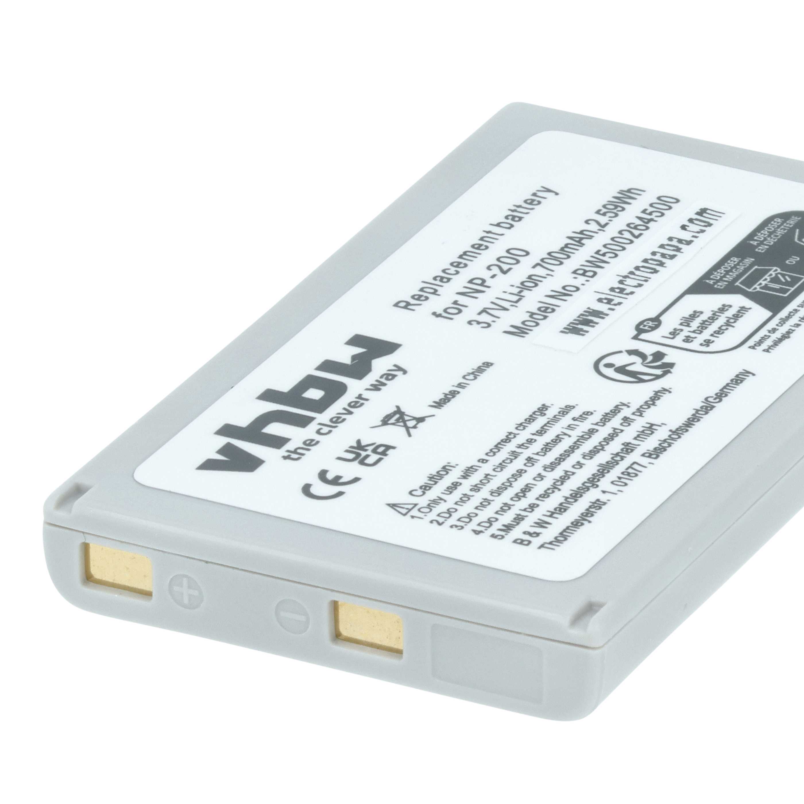 Videocamera Battery replaces Minolta NP-200 - 700 mAh 3.7 V Li-Ion