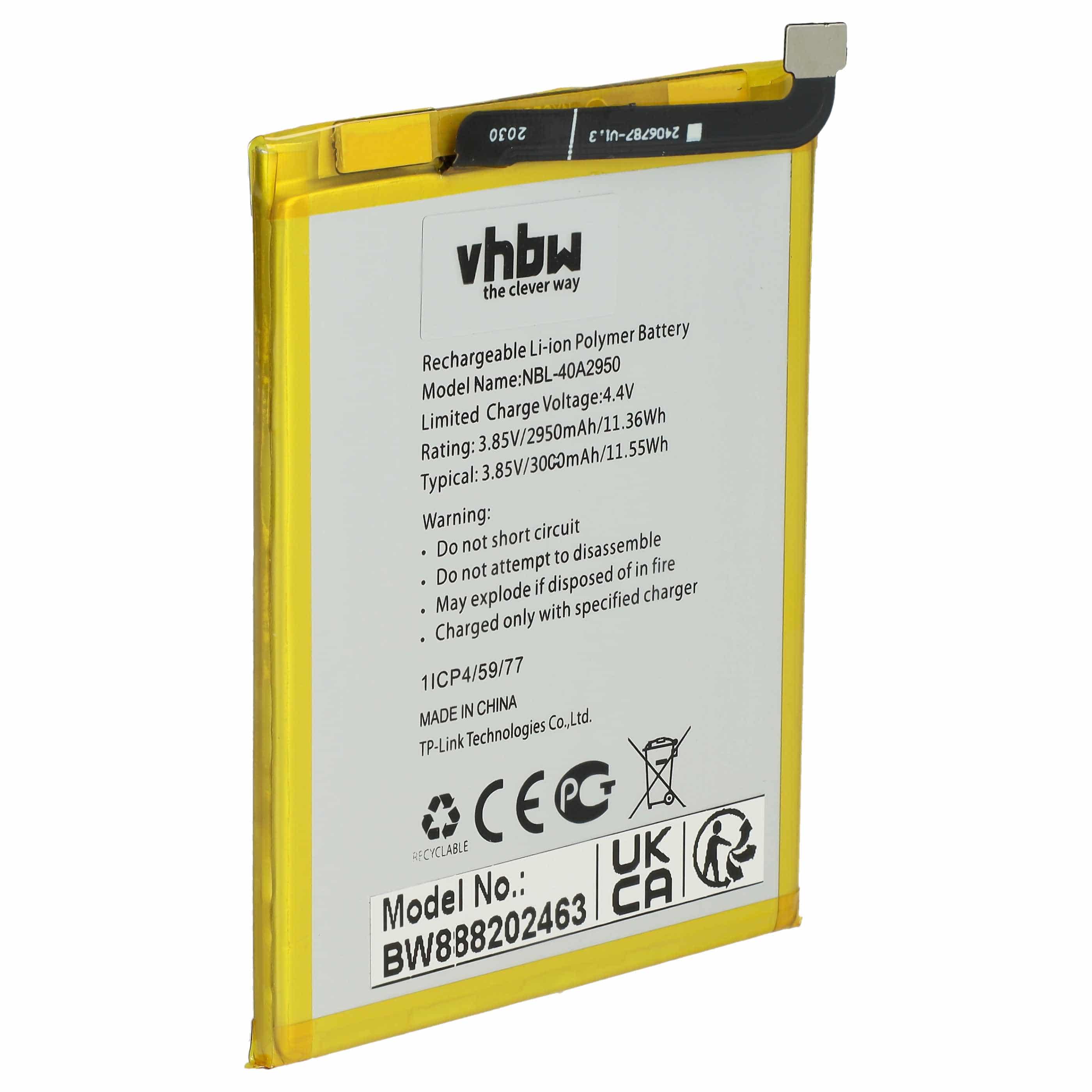 Akumulator do telefonu smartfona zamiennik Neffos / TP-Link NBL-40A2950 - 2850 mAh 3,85 V LiPo