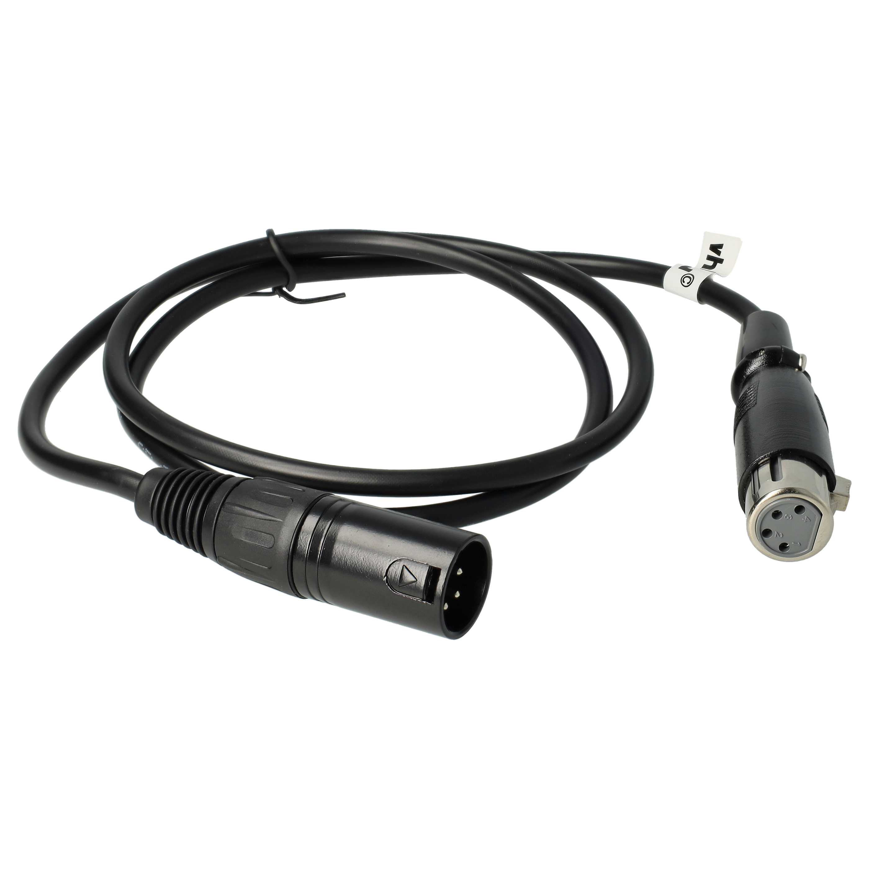 vhbw XLR Extension Lead for Various Applications - XLR Connector to XLR Socket Adapter, 4-Pin, 120cm, Black (M
