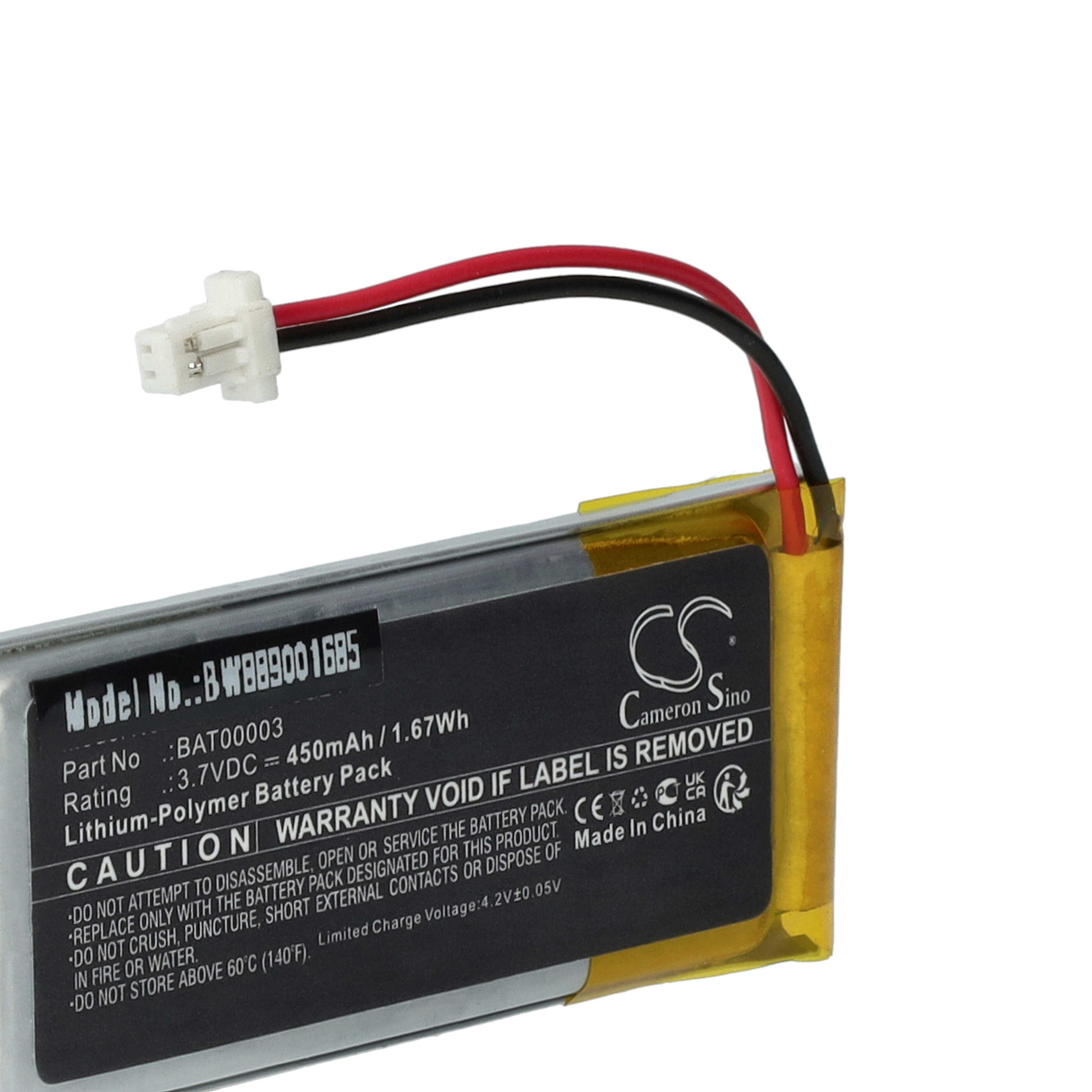 Akumulator do słuchawek bezprzewodowych zamiennik Cardo BAT00003 - 450 mAh 3,7 V LiPo