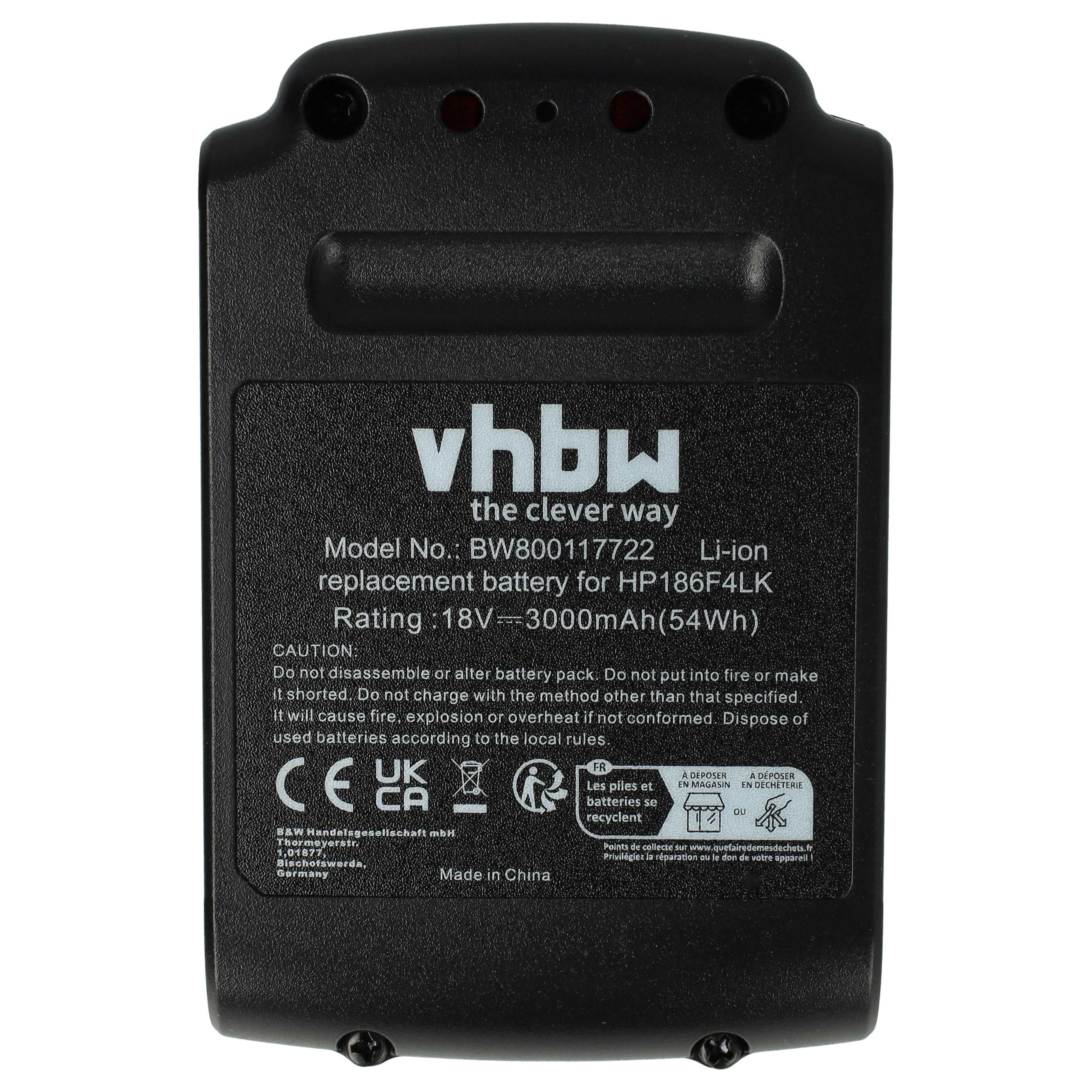 2x Battery replaces Black & Decker BL1318, BL1518, BL1518-XJ Electric Power Tool - 3000 mAh, 18 V, Li-Ion