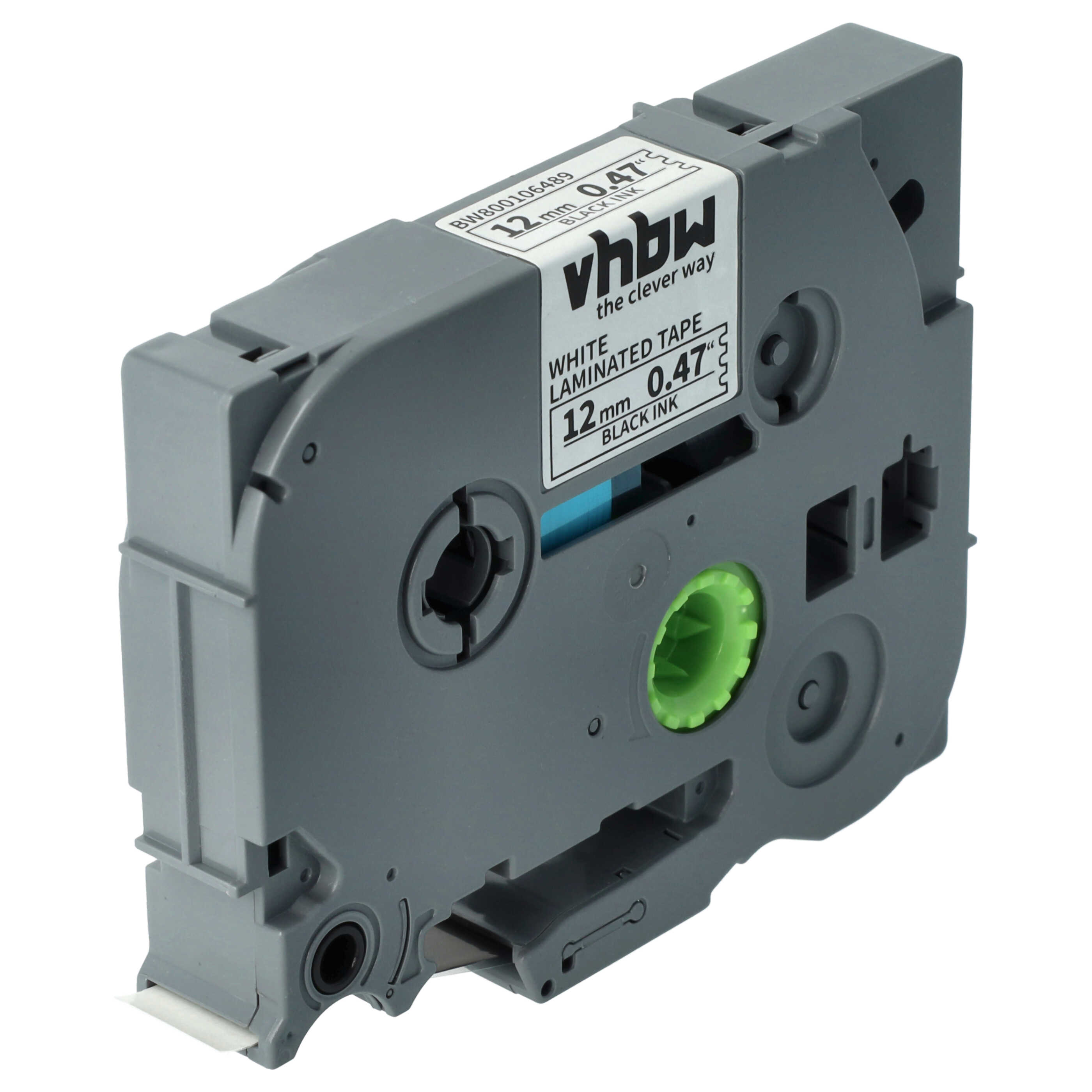 100x Label Tape replaces Brother TZE-231, TZ-231 - 12 mm Black to White