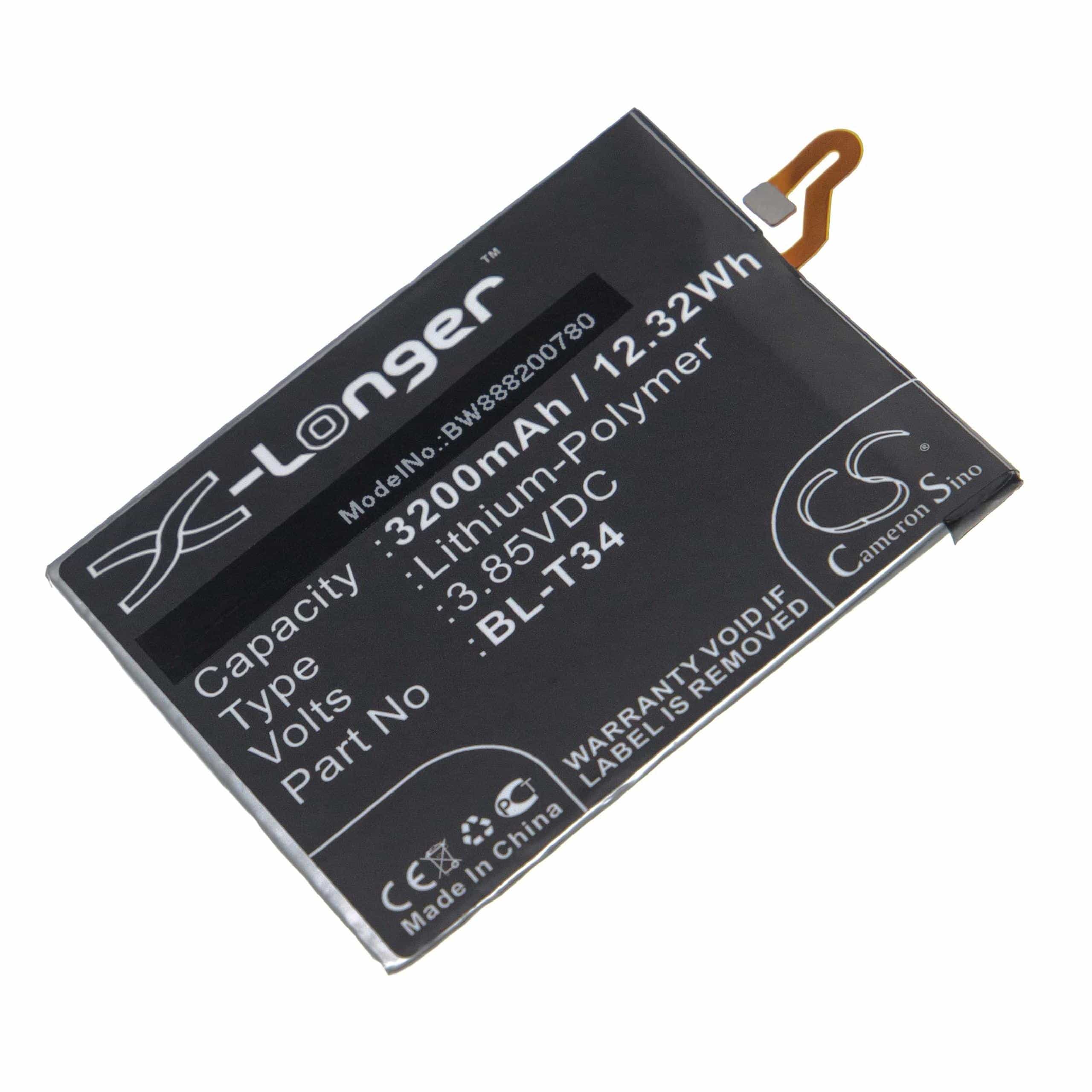 Batteria sostituisce LG BL-T34, EAC63538921 per cellulare LG - 3200mAh 3,85V Li-Poly