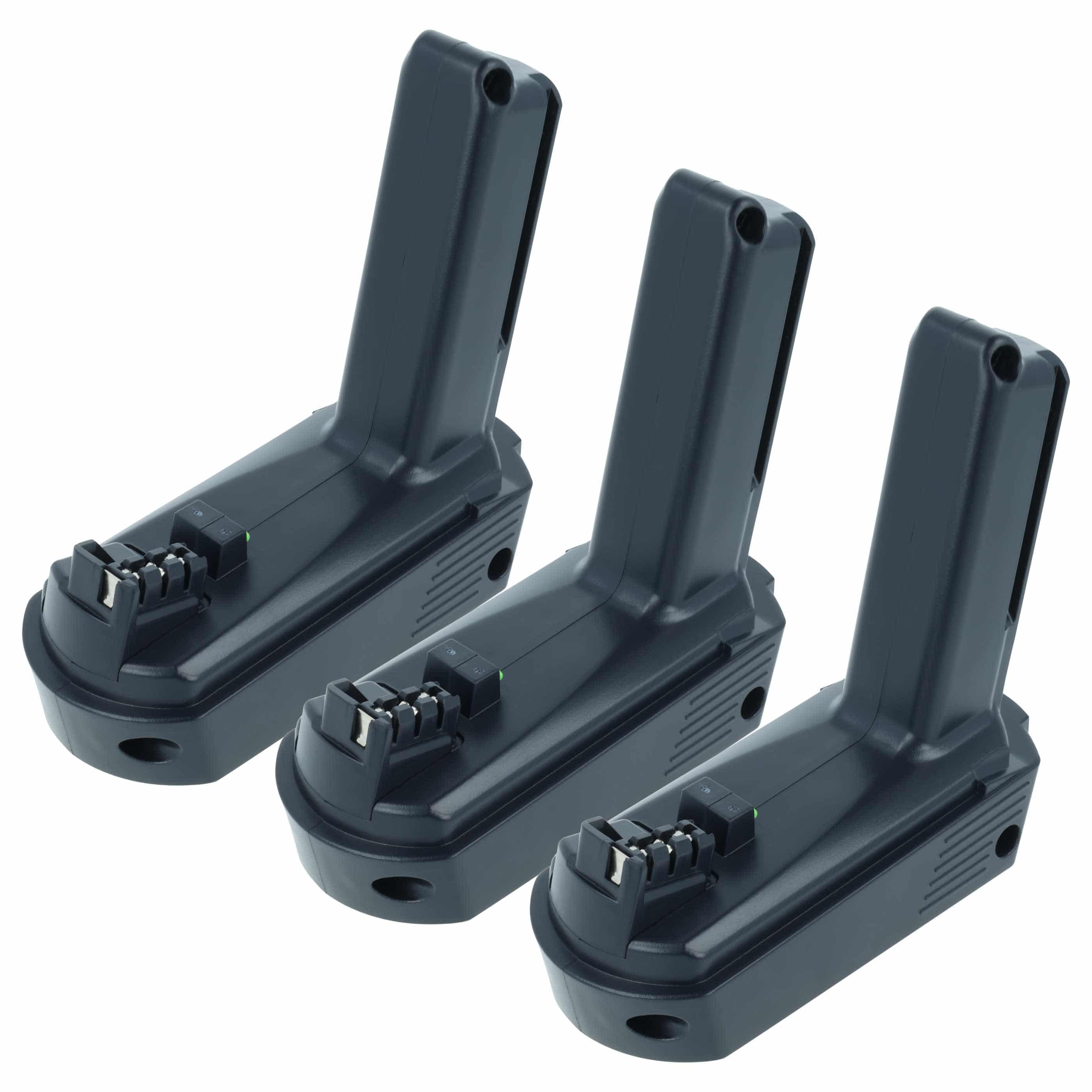 3x Battery replaces Festool 498338, 498336, 498616, 498339 Electric Power Tool - 1500 mAh, 10.8 V, Li-Ion