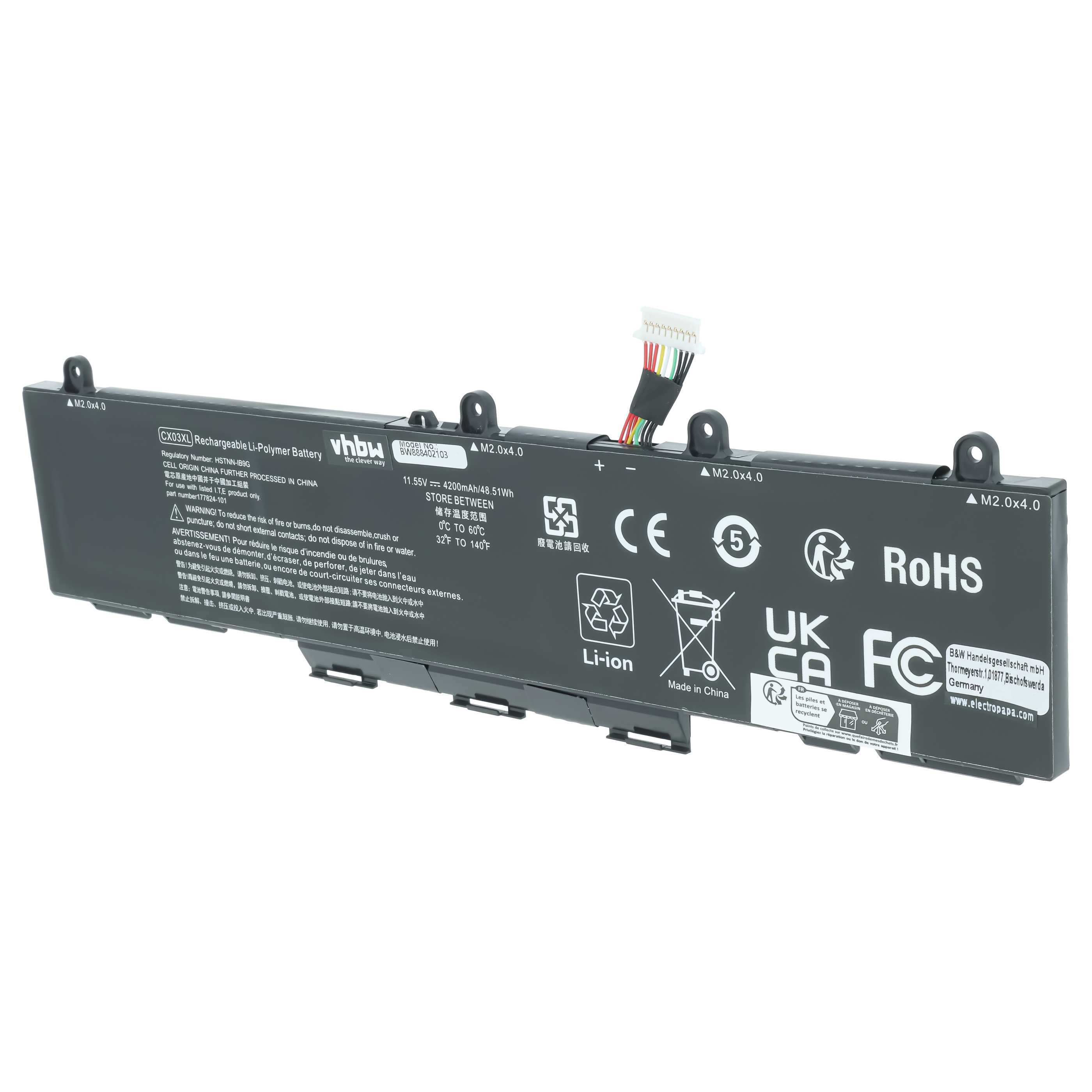Akumulator do laptopa zamiennik HP CX03053XL, CX03XL, L77624-421, HSTNN-LB8R - 4200 mAh 11,55 V LiPo