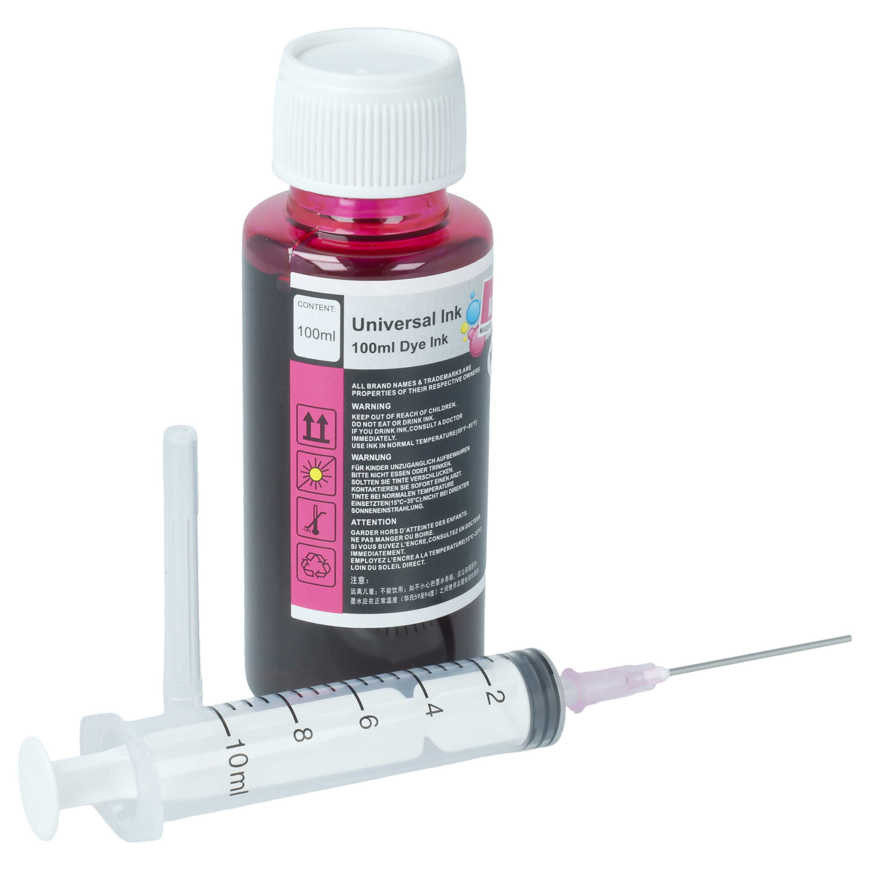 5x Ricarica inchiostro multicolore per stampante , Canon HP da 100ml