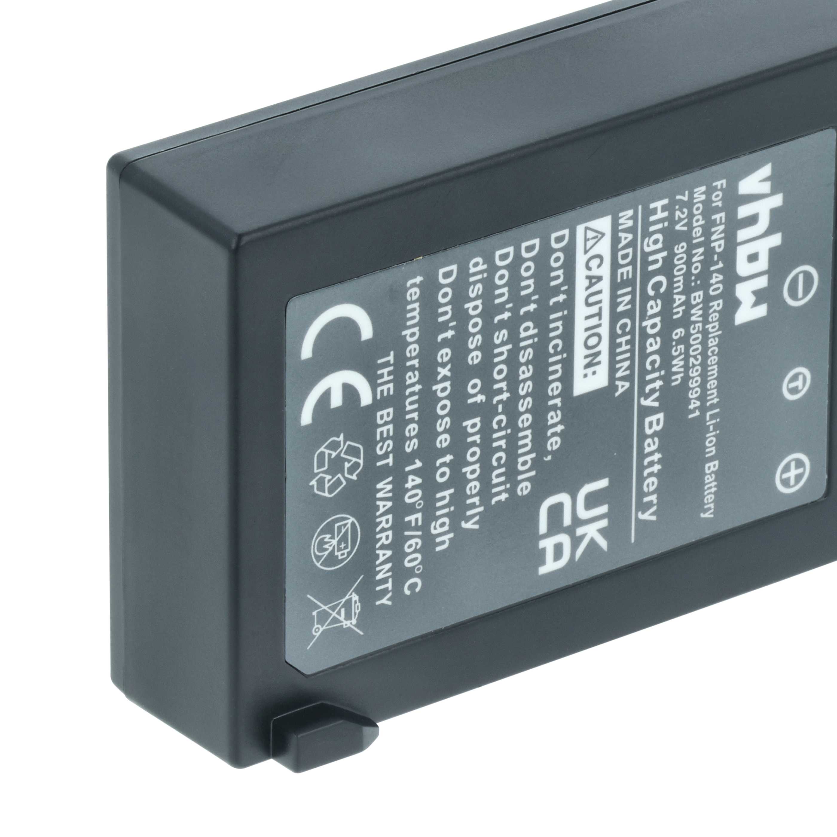 Battery replaces Fujifilm NP-140 - 900mAh, 7.2V, Li-Ion