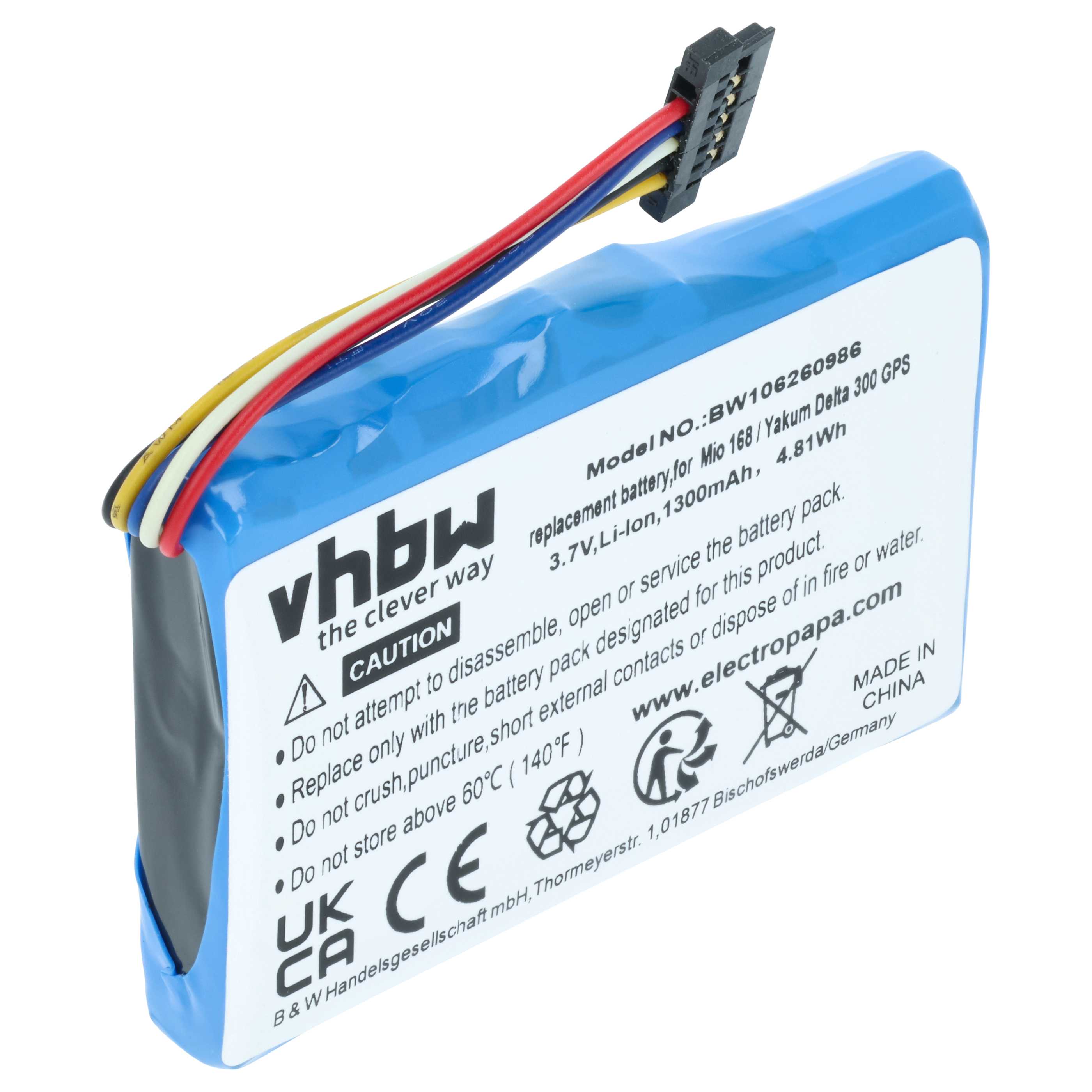 Akumulator do nawigacji GPS zamiennik Mitac Mio E3MIO2135211 - 1300 mAh 3,7 V Li-Ion