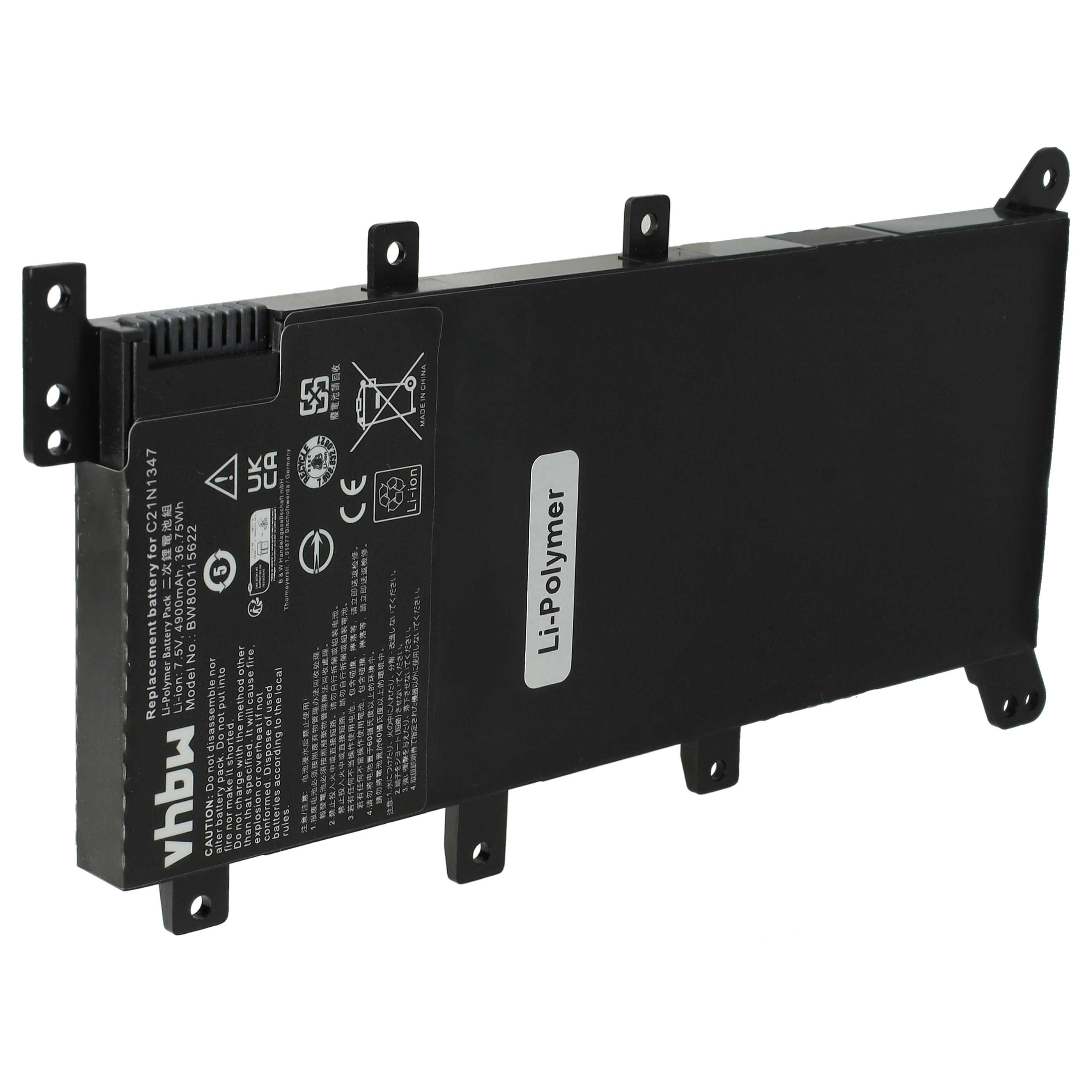 Batteria sostituisce Asus 0B200-01000000, 0B200-01000100 per notebook Asus - 4900mAh 7,5V Li-Poly nero