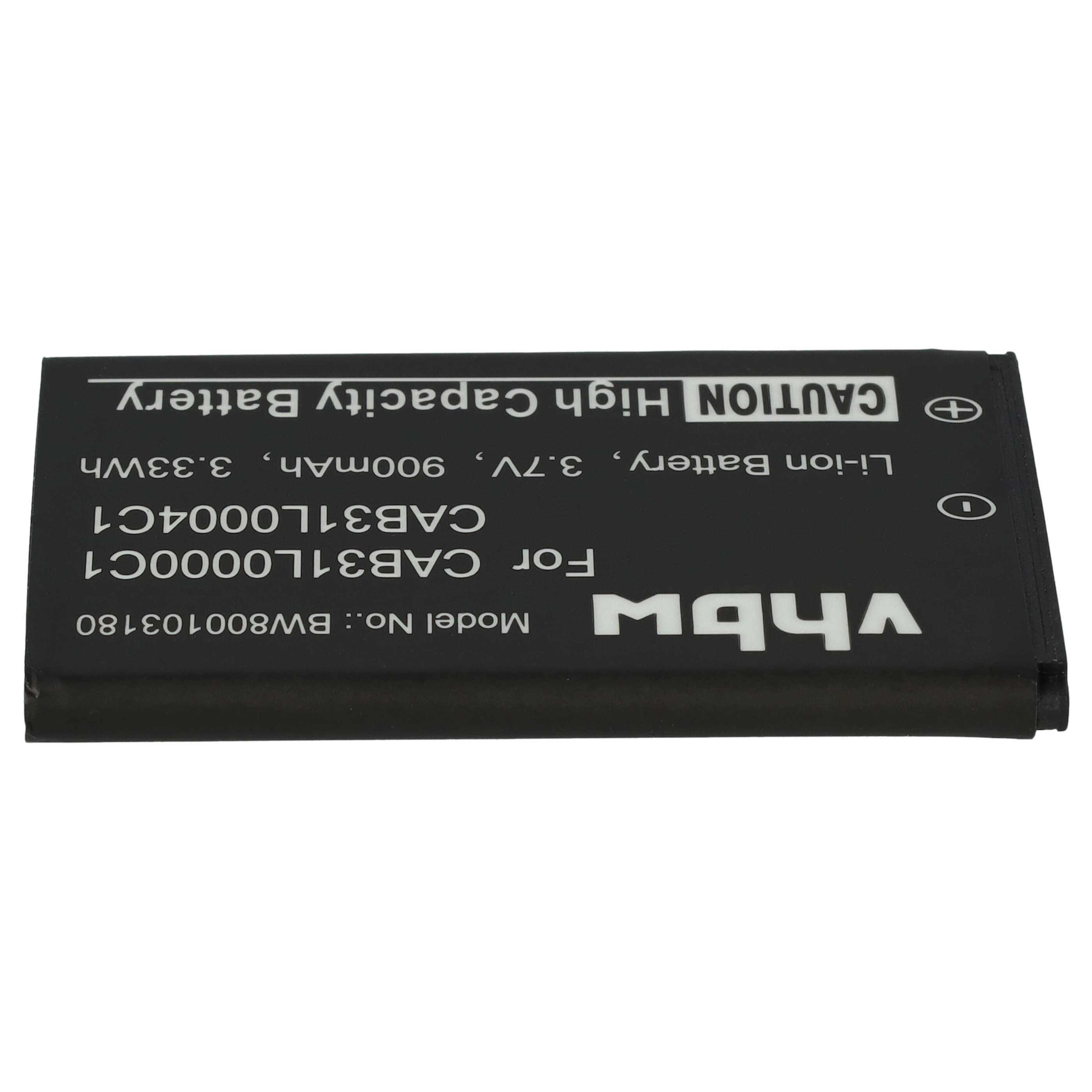 Mobile Phone Battery Replacement for Alcatel CAB31L0000C1, CAB31L0000C2, CAB31L0001C1 - 900mAh 3.7V Li-Ion
