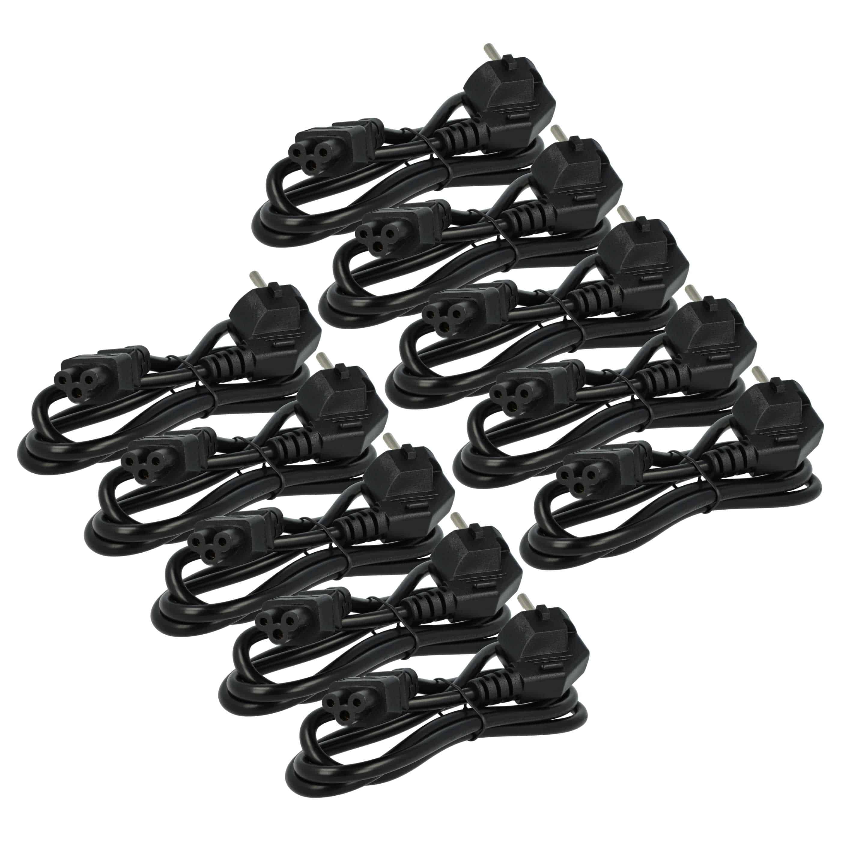 10x C5 Power Cable Euro Plug suitable for Vorwerk VR300 Robot Vacuum Cleaner - 1.2 m