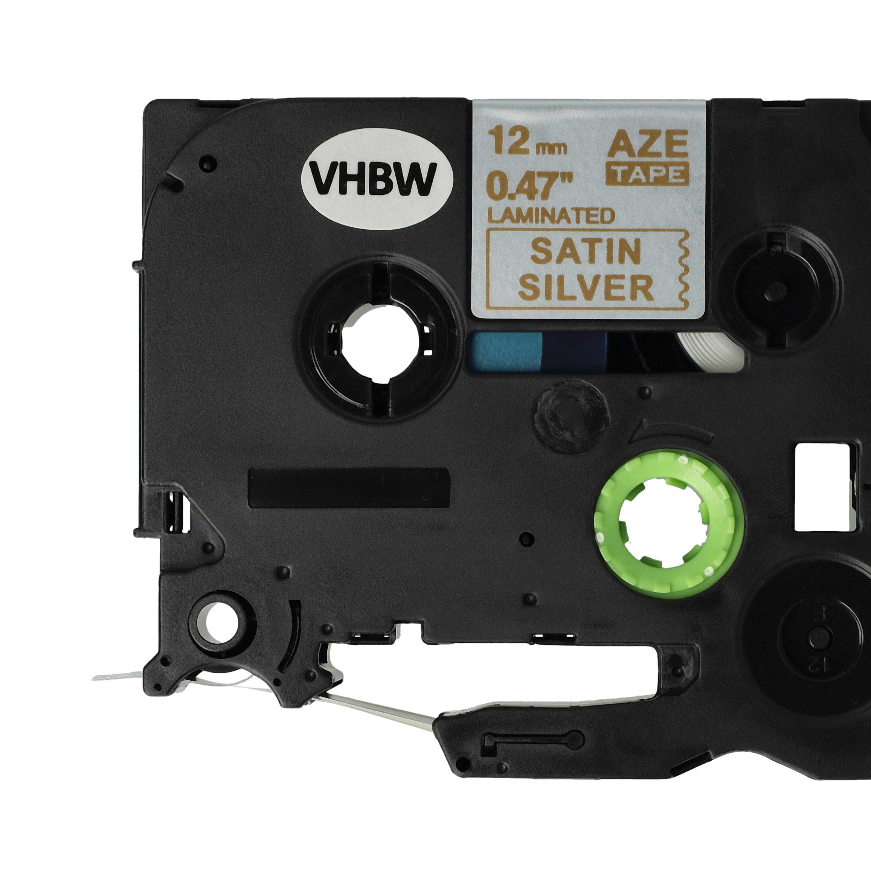 Cassette à ruban remplace Brother TZ-MQ934, TZE-MQ934 - 12mm lettrage Or ruban Argent satiné