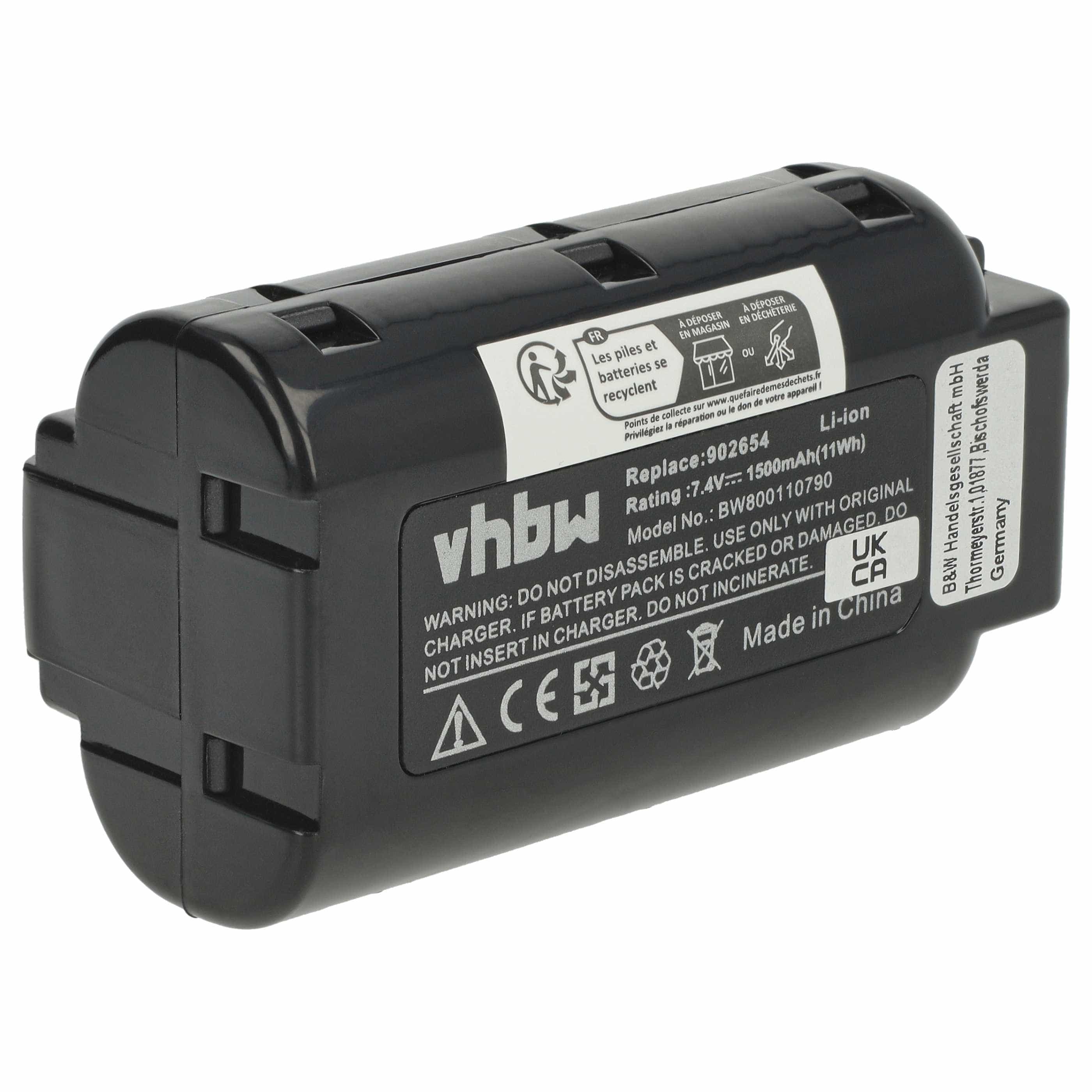 Battery replaces Paslode 902400, 902600, 018880, 404400, 404717 Electric Power Tool - 1500 mAh, 7.4 V, Li-Ion
