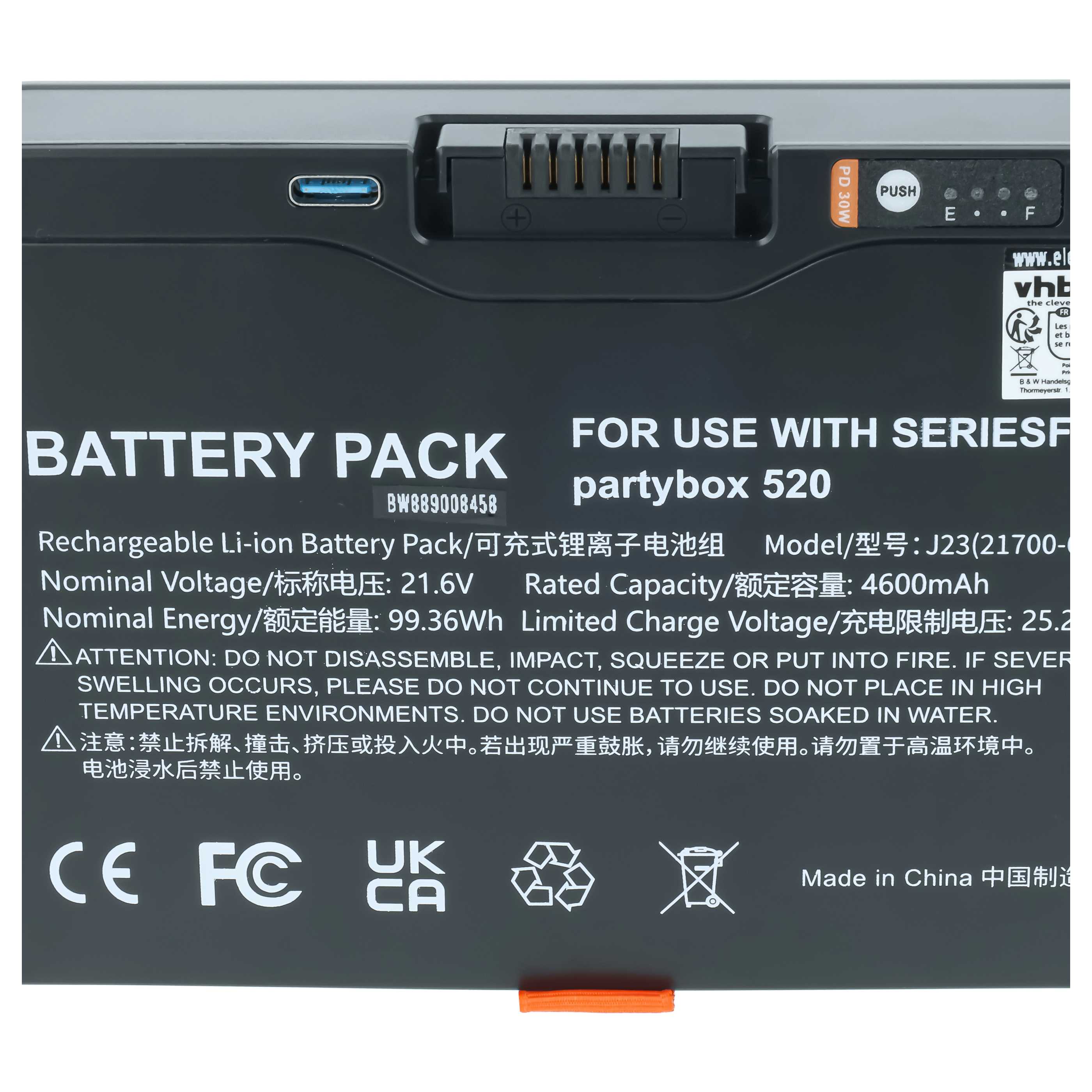 Akumulator do głośnika zamiennik JBL FG6CELL21700G, Battery 600 - Li-Ion 4600mAh