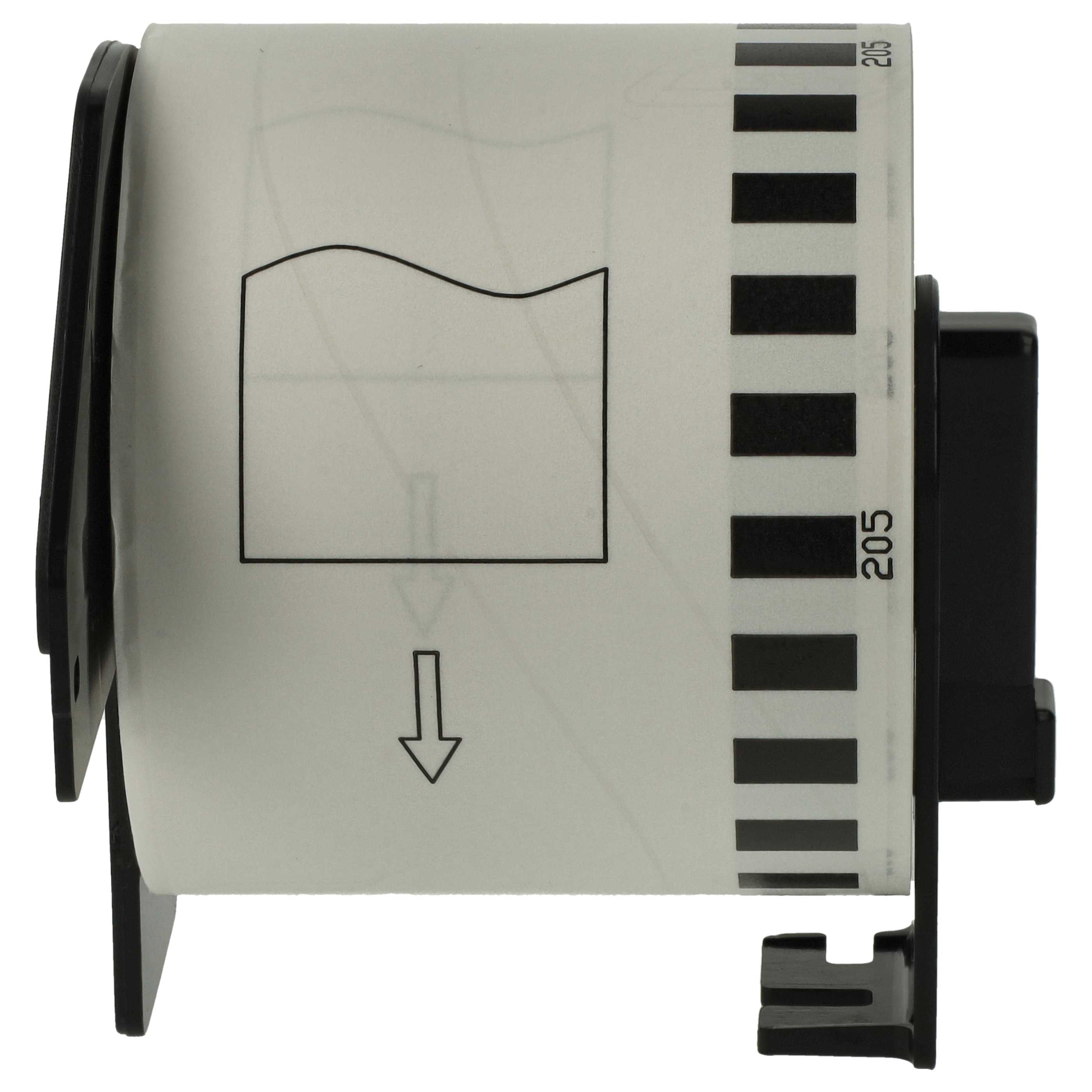 5x Label Roll replaces Brother DK-22205 Labeller - Premium 62 mm x 30.48 m + Holder