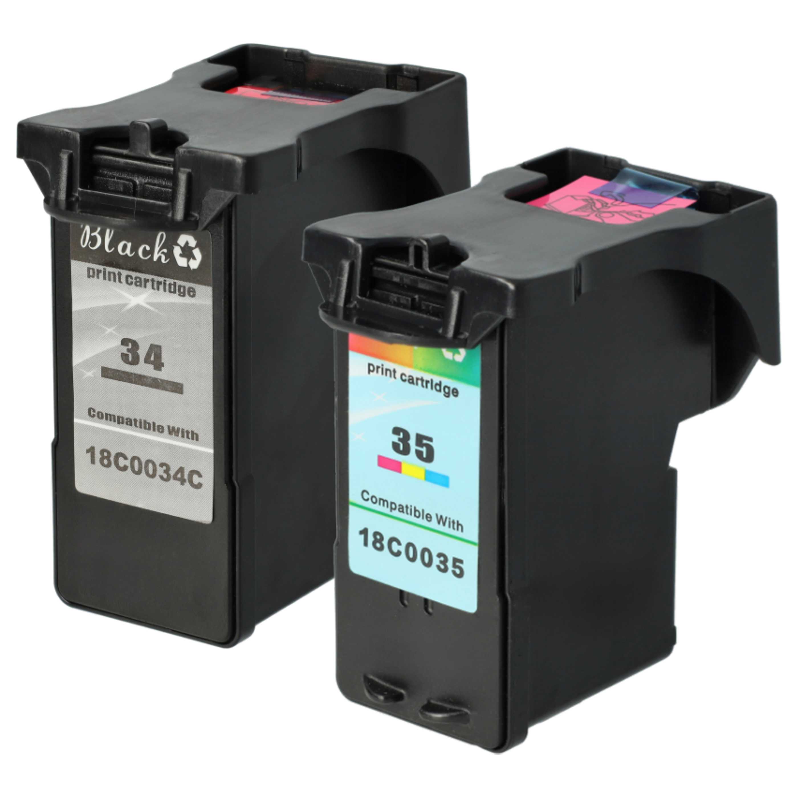 2x Tintenpatronen als Ersatz für Lexmark 18C0033, 18C0034, 18C0032 für Lexmark X3530 Drucker - B/C/M/Y