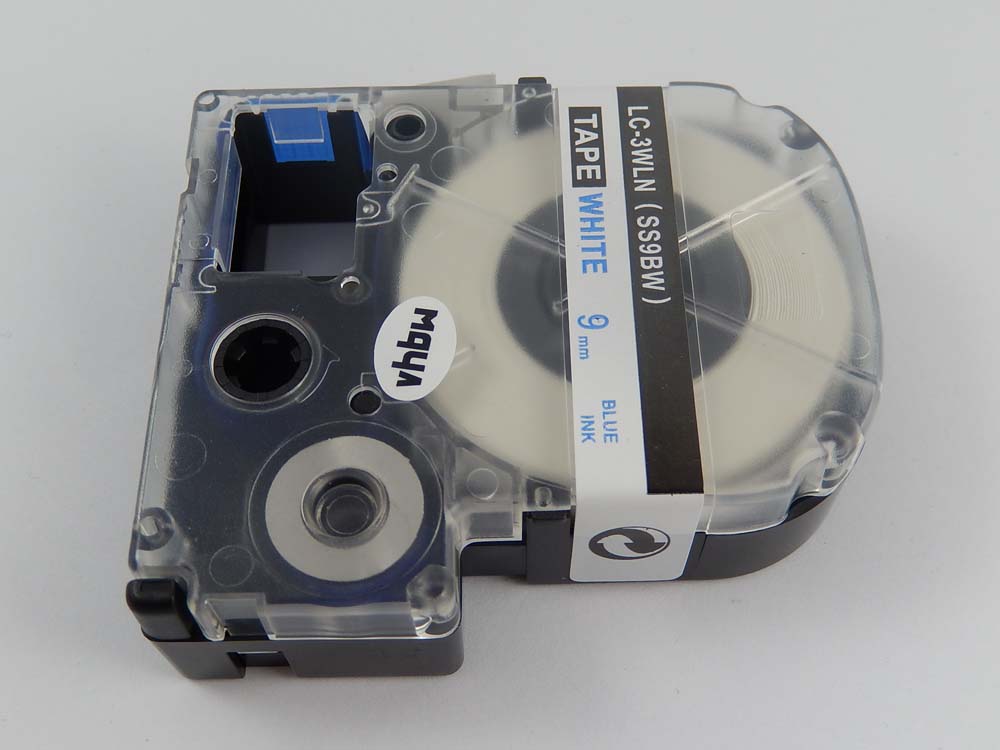 Cassetta nastro sostituisce Epson LC-3WLN per etichettatrice 9mm blu - bianco