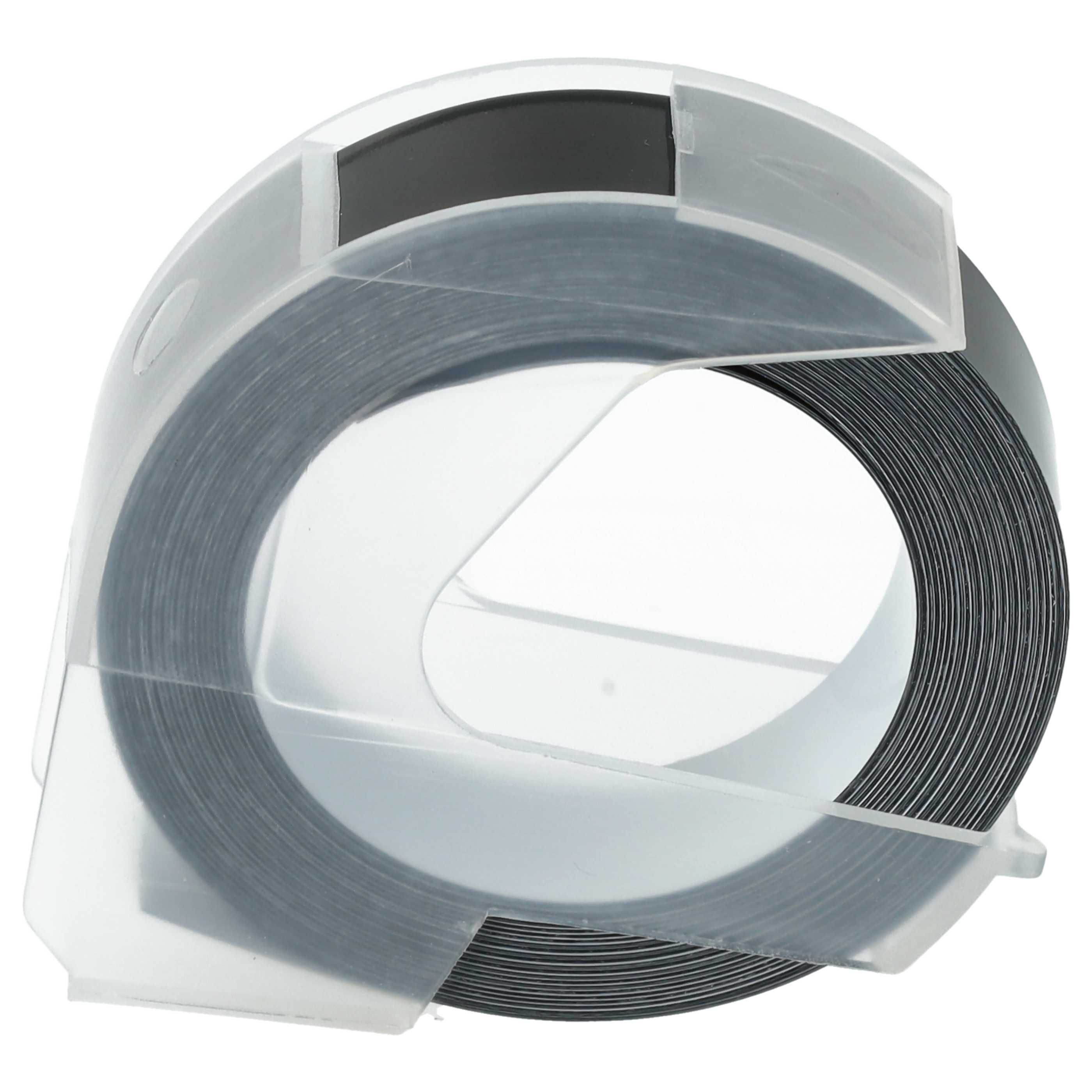 3x 3D Embossing Label Tape replaces Dymo 0898132 - 12 mm White to Black