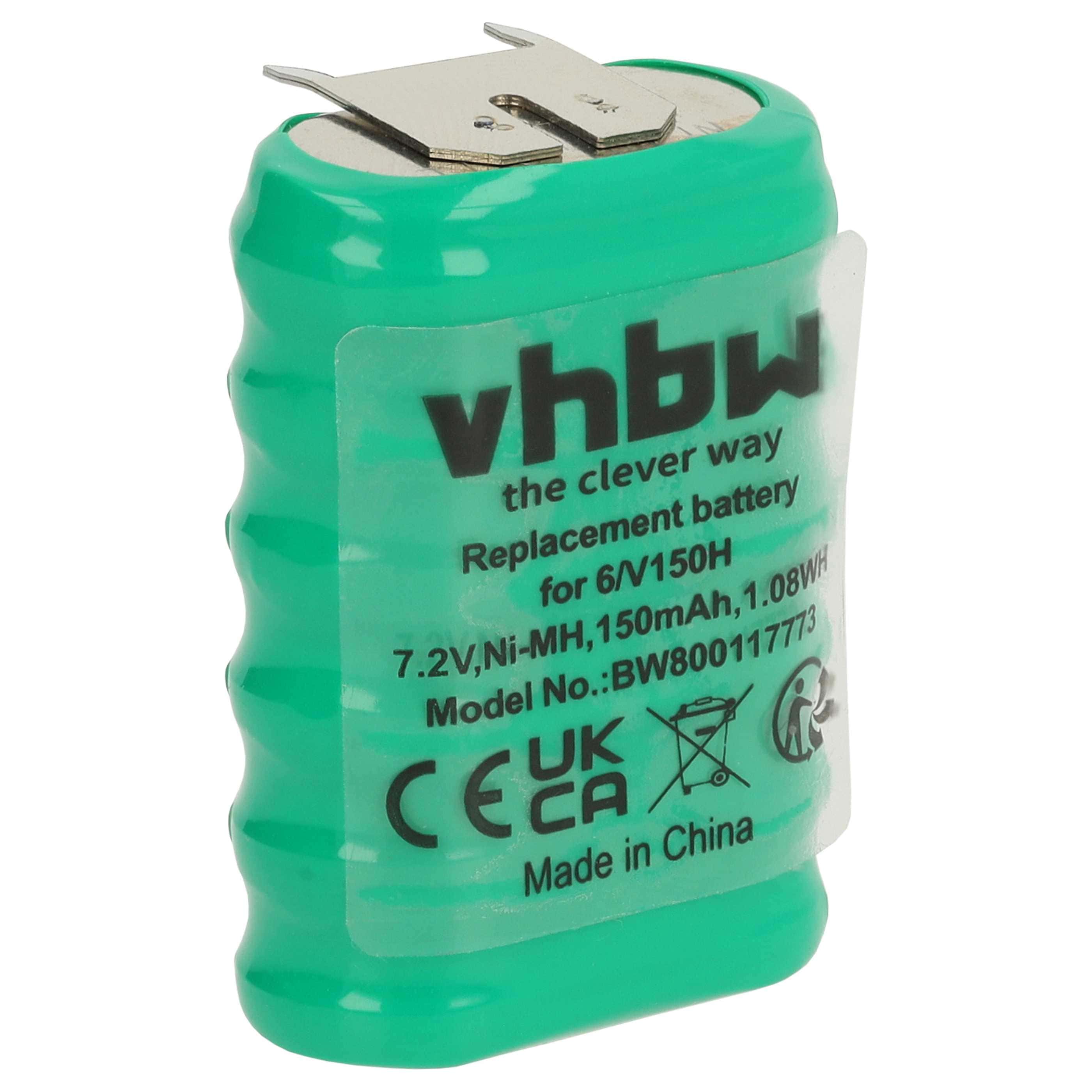 Button Cell Battery Type 6/V150H 3 Pins for Model Building Solar Lamps etc. - 150 mAh 7.2 V NiMH