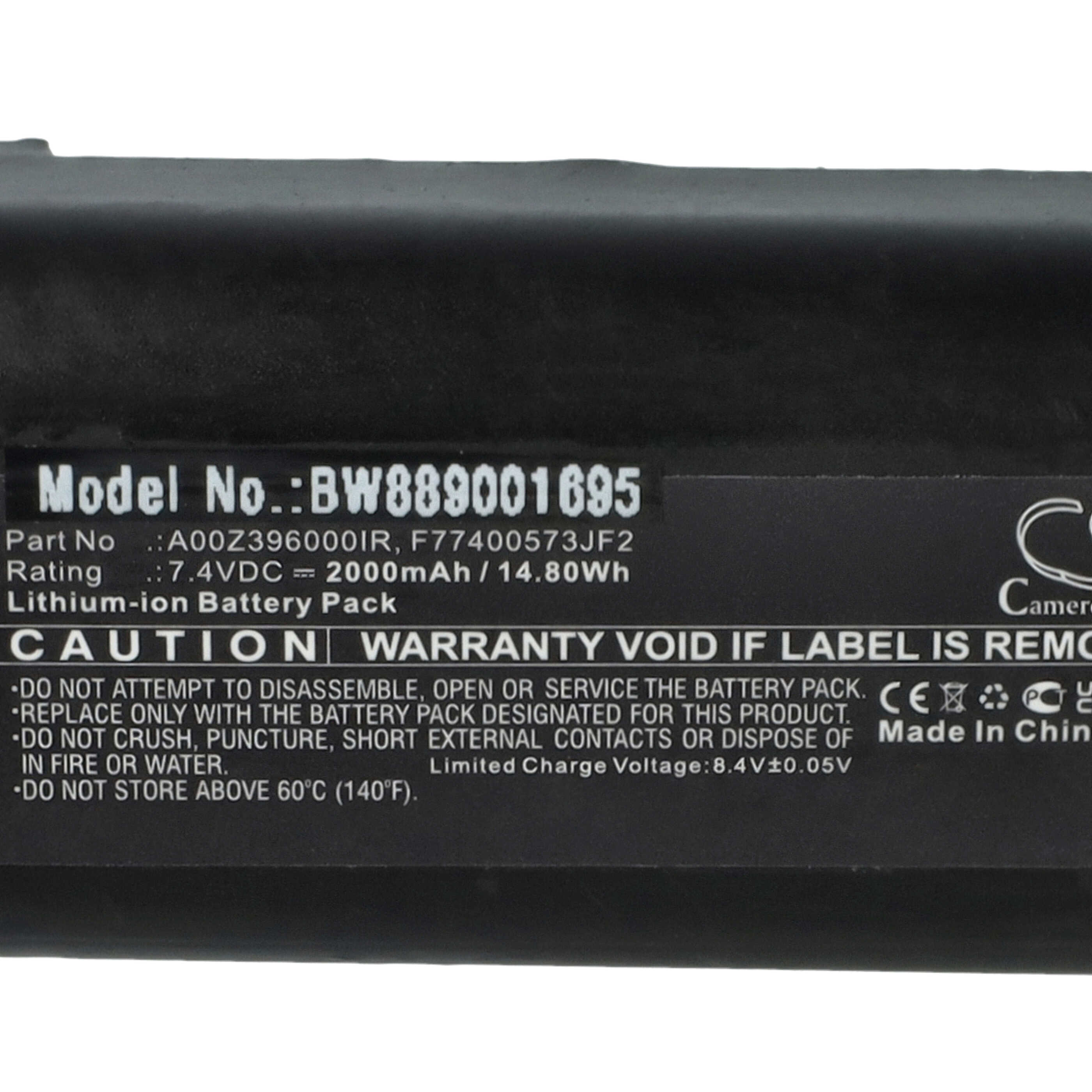Battery replaces AL-KO A00Z396000IR - 2000 mAh 7.4 V Li-Ion