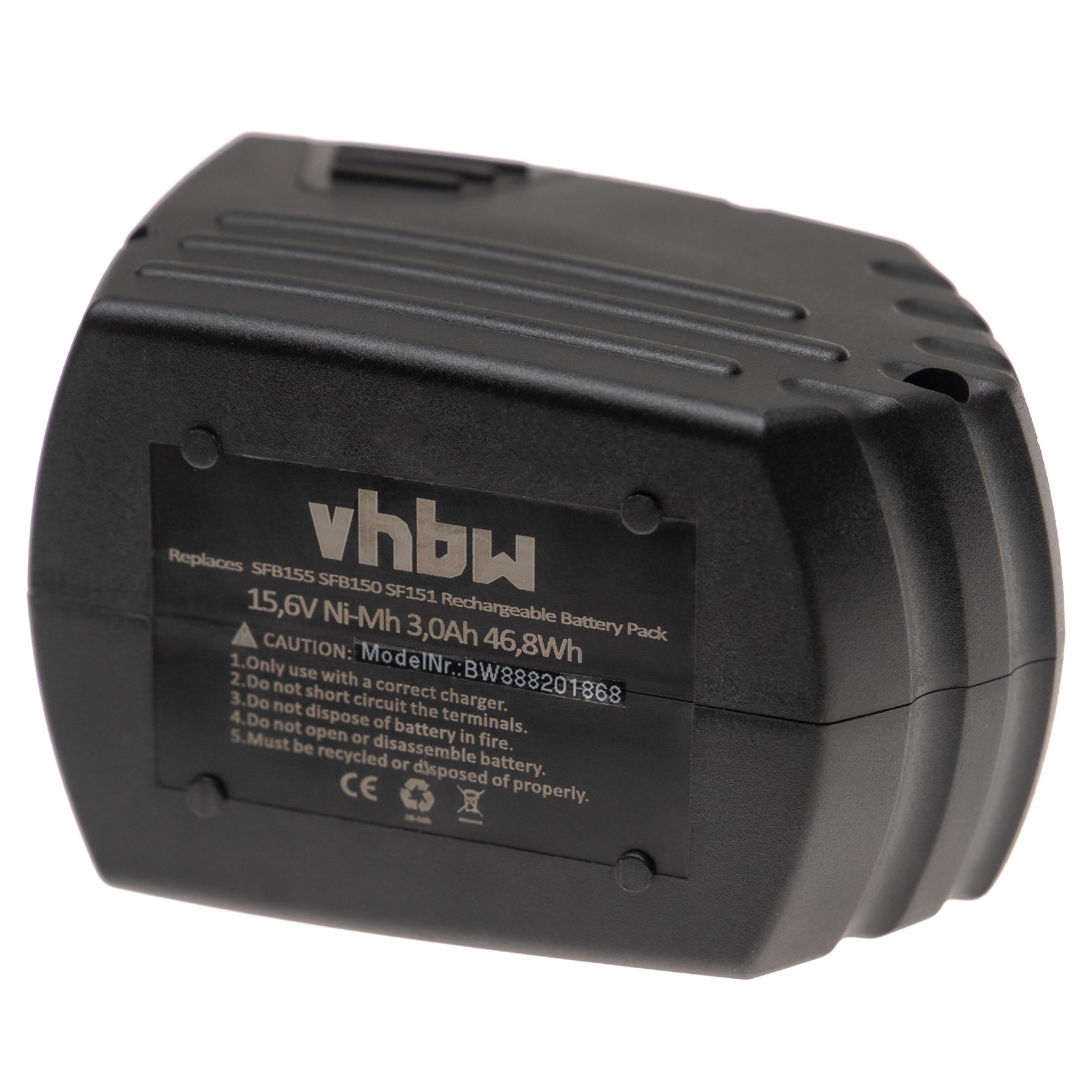 Batterie remplace Hilti SFB155, SFB150 pour outil électrique - 3000 mAh, 15,6 V, NiMH
