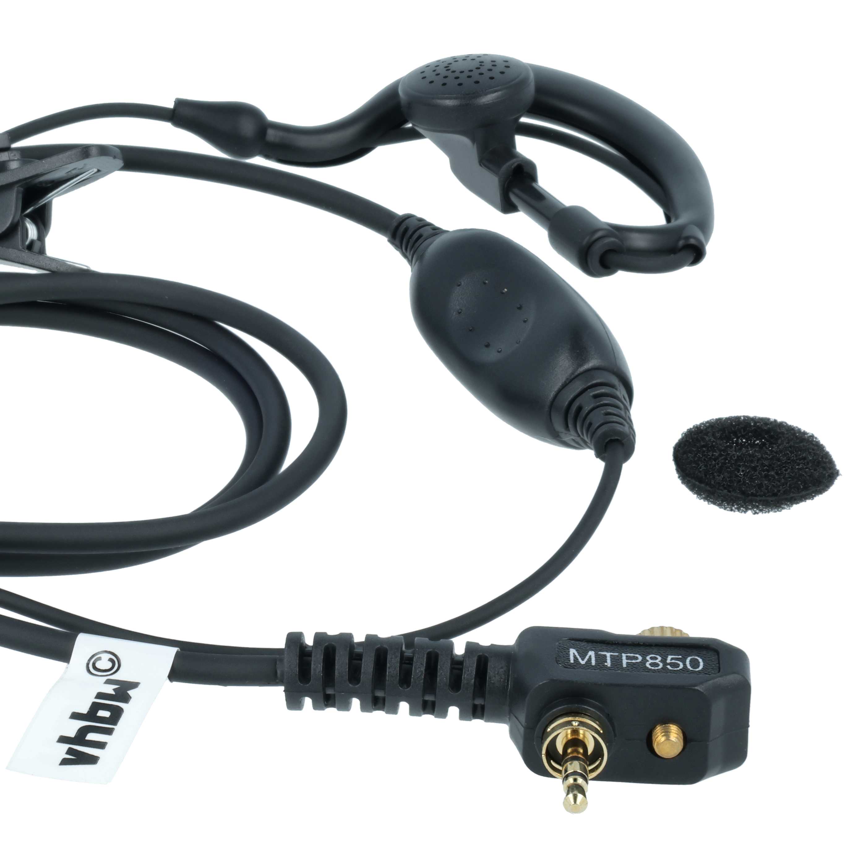 5x Security Radio Headset as Replacement Motorola FTN6583 - "Take Call Button", Clip Mount