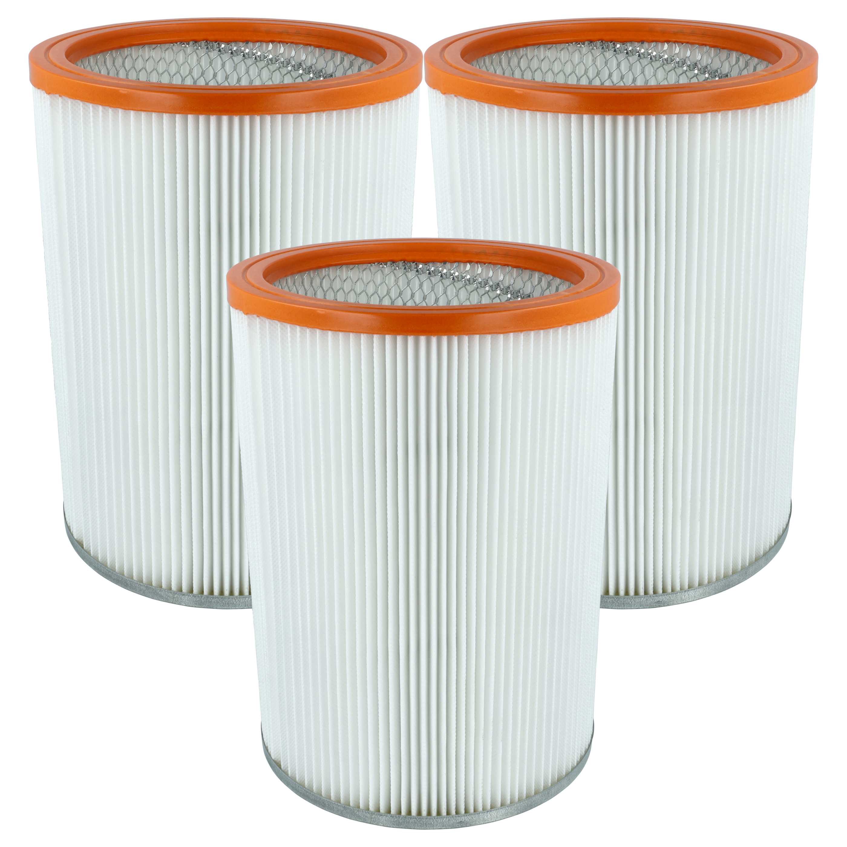 3x Filtercartridge filter replaces Nilfisk R 637/1 for WAP Vacuum Cleaner, orange / white
