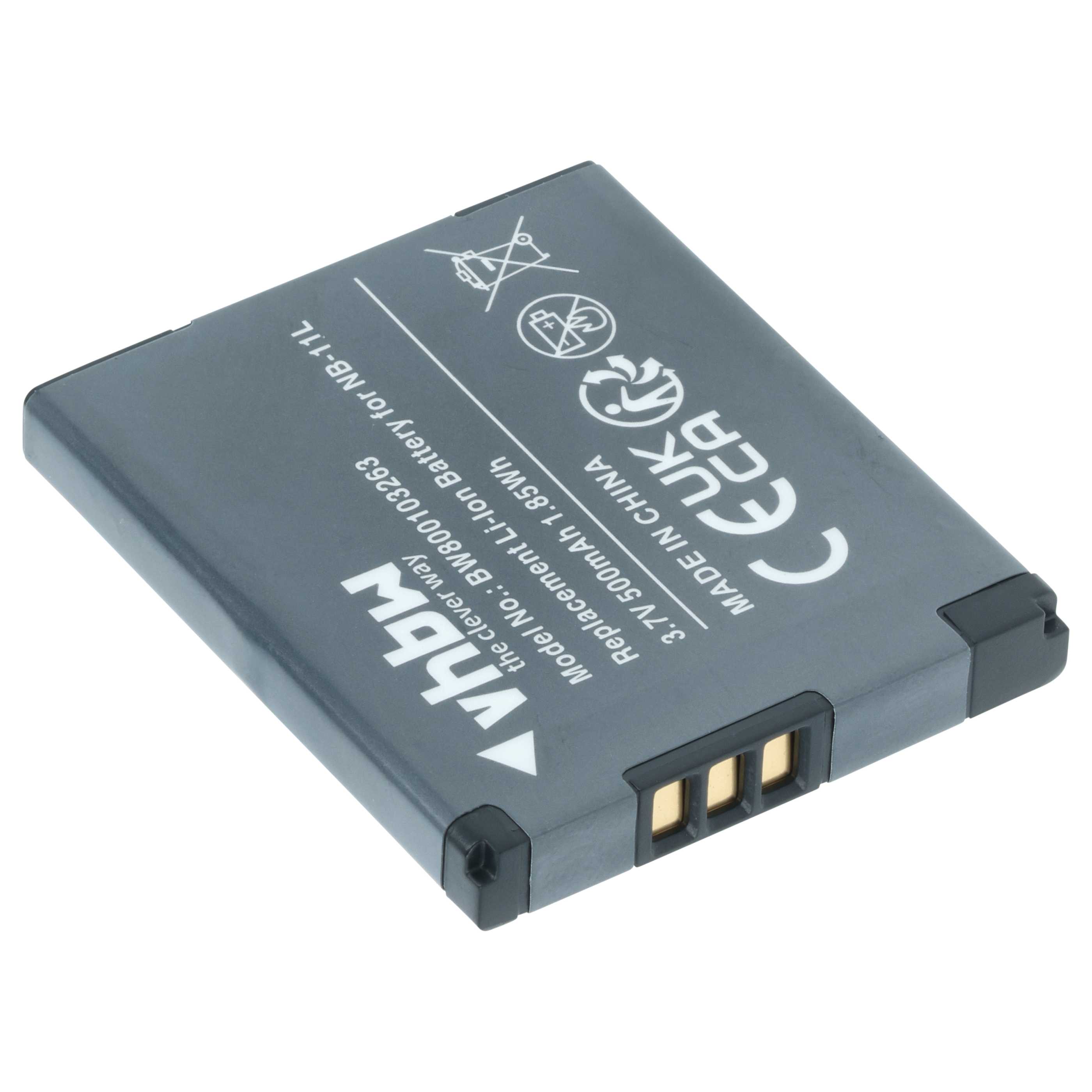 Batteria sostituisce Canon NB-11LH, NB-11L per fotocamera - 500mAh 3,7V Li-Ion