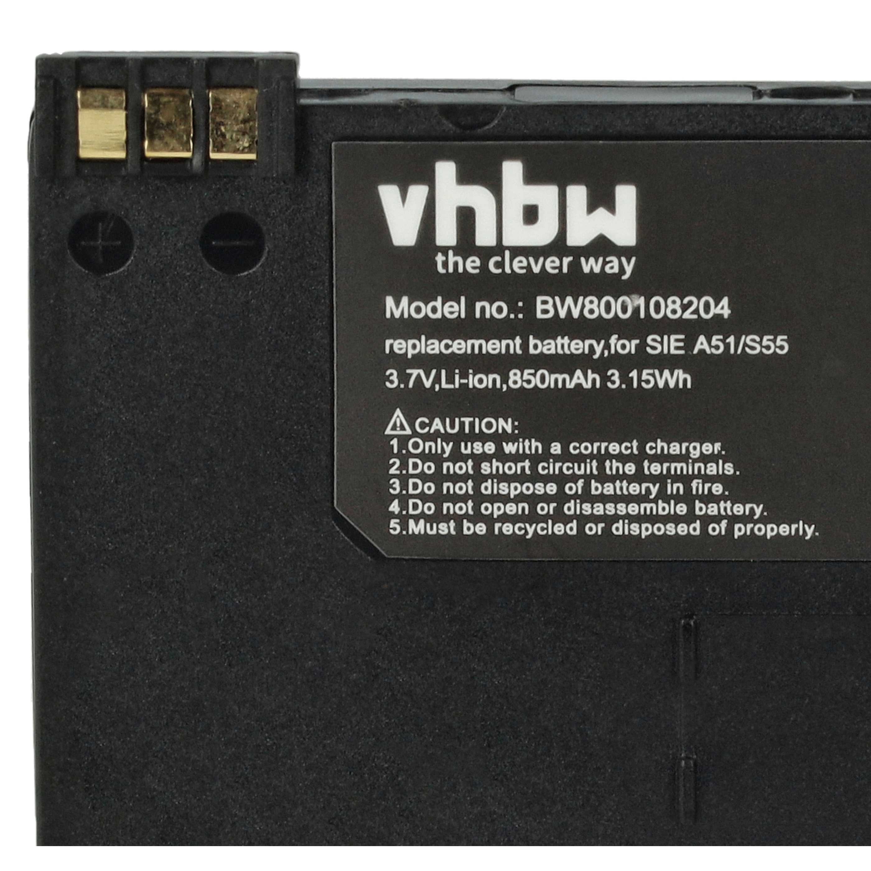 10x Akumulator do telefonu smartfona zamiennik EBA-510, L36145-K1310-X401, BASIC56 - 850 mAh 3,7 V Li-Ion