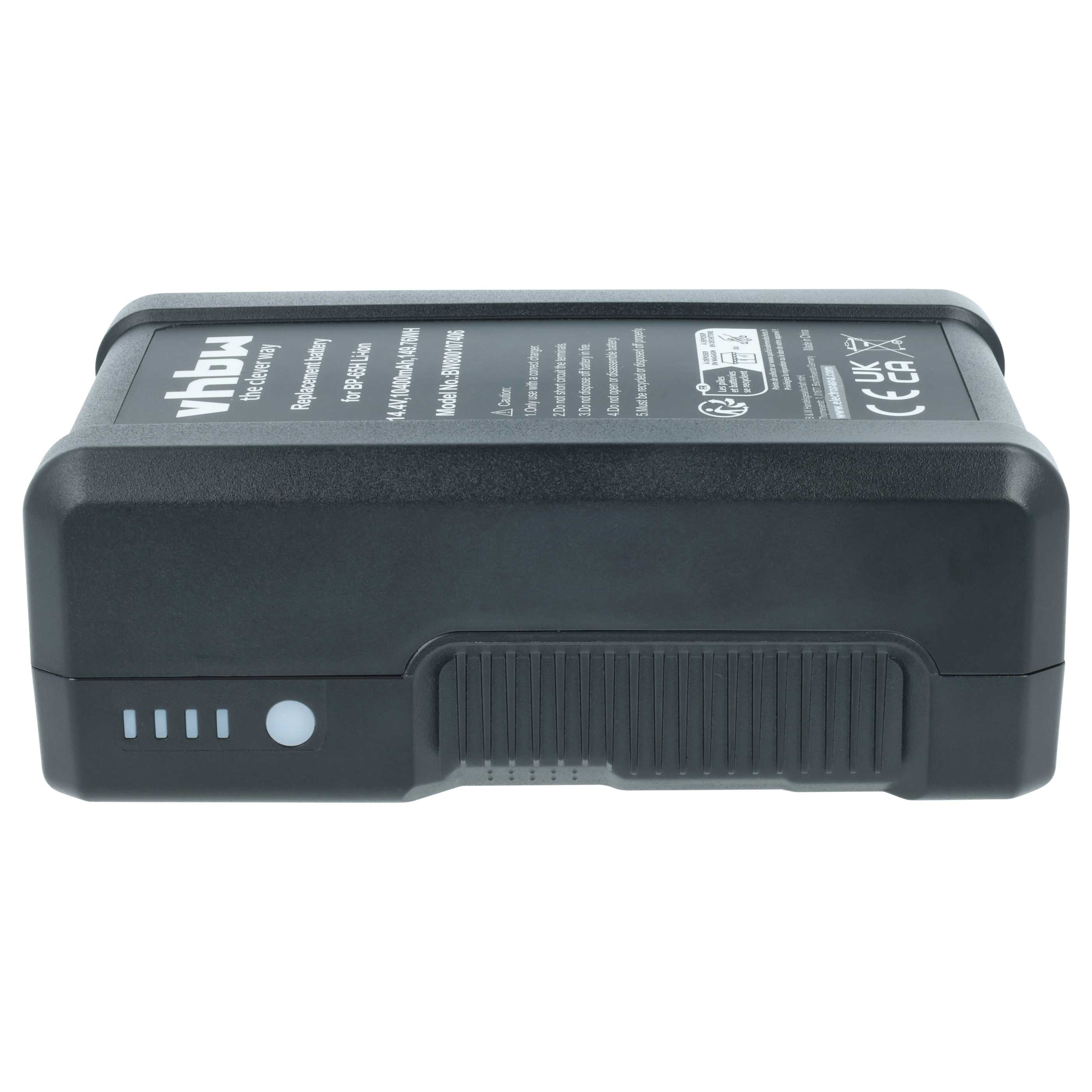 Videocamera Battery replaces Sony BP-150w, BP-150WS, BP-190S, BP-190WS, BP-230W - 10400 mAh 14.8 V Li-Ion
