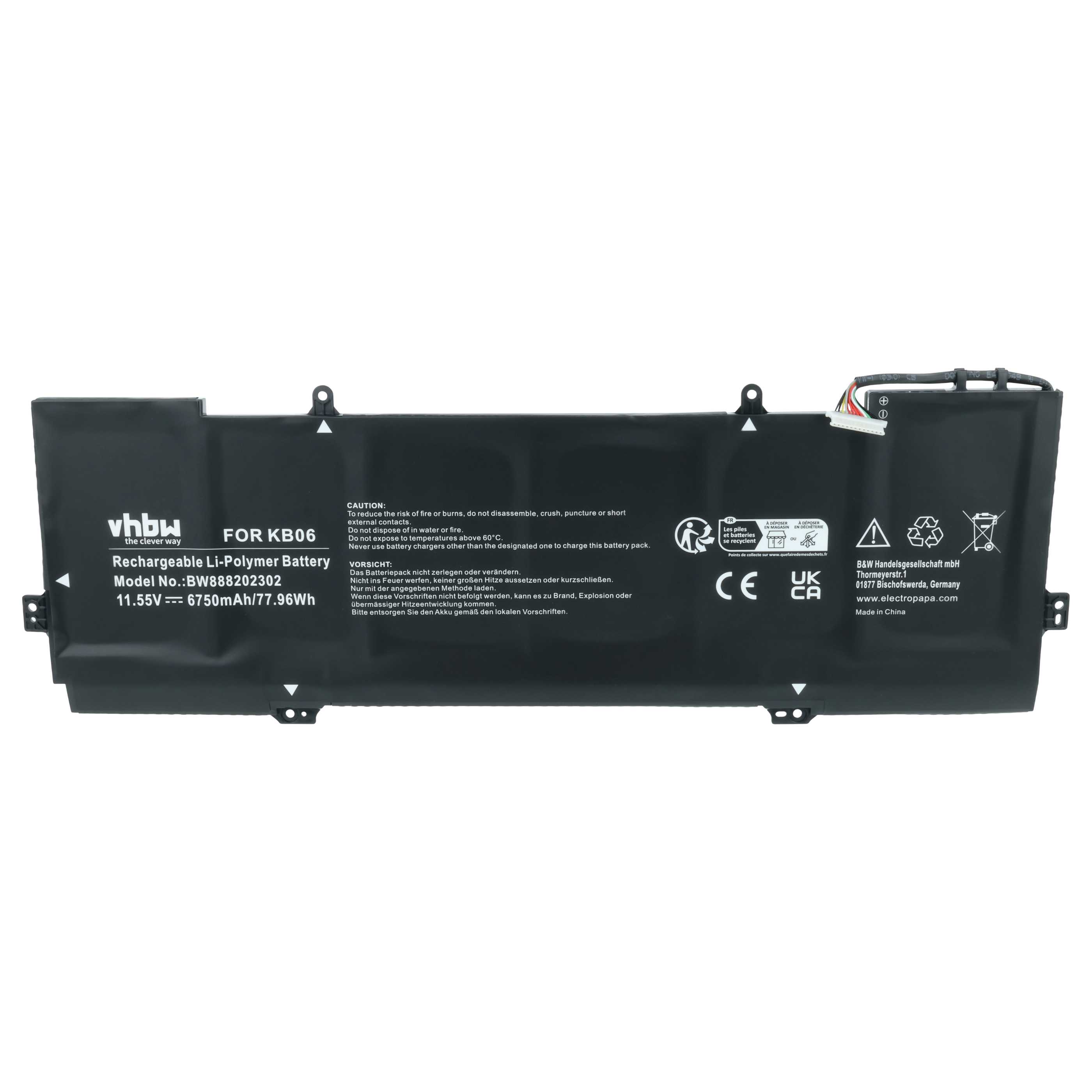 Akumulator do laptopa zamiennik HP 901307-2C1, 902499-855, 902401-2C1, HSTNN-DB7R - 6750 mAh 11,55 V LiPo