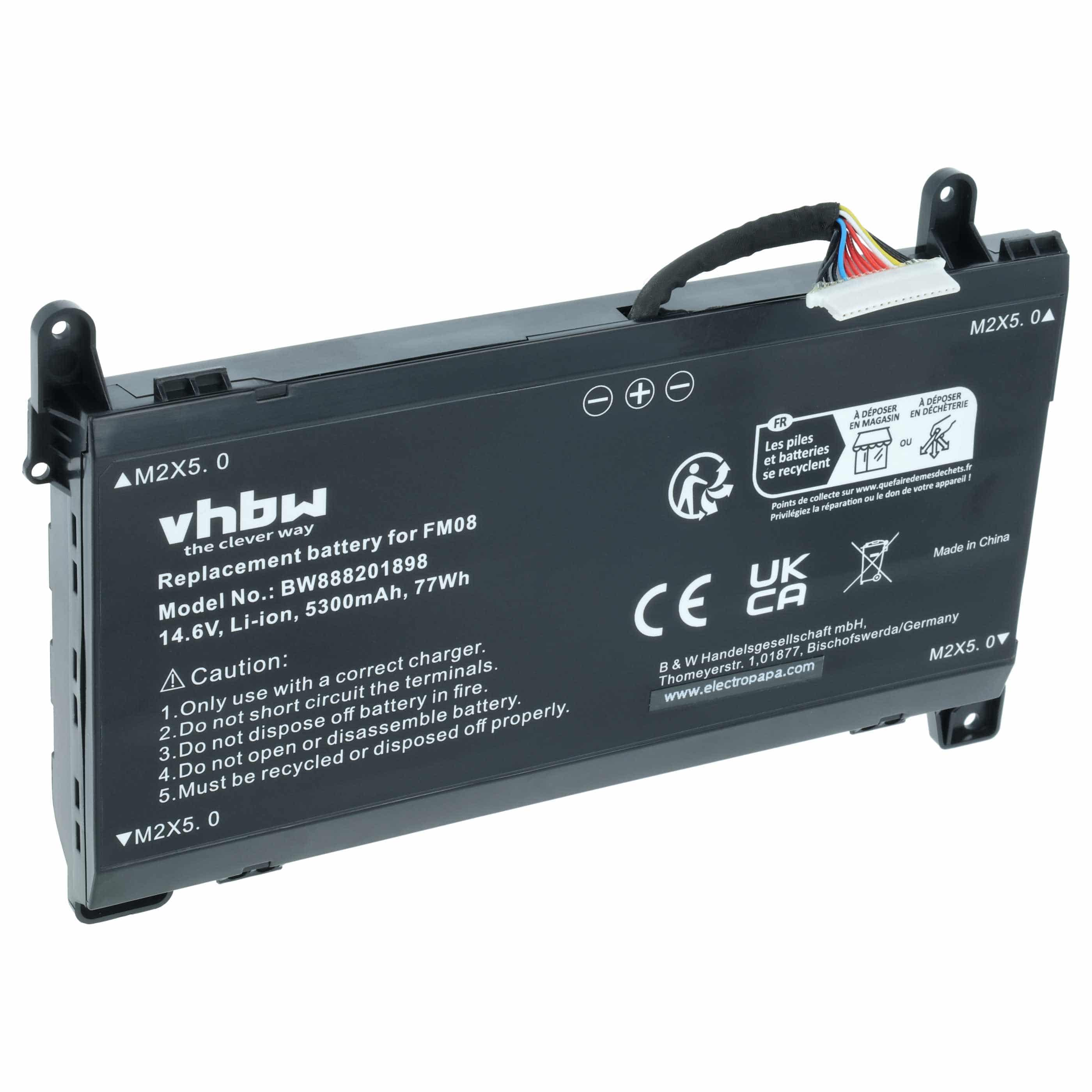 Akumulator do laptopa zamiennik HP 922753-421, 922976-855, FM08, 922752-421 - 5300 mAh 14,6 V Li-Ion, czarny