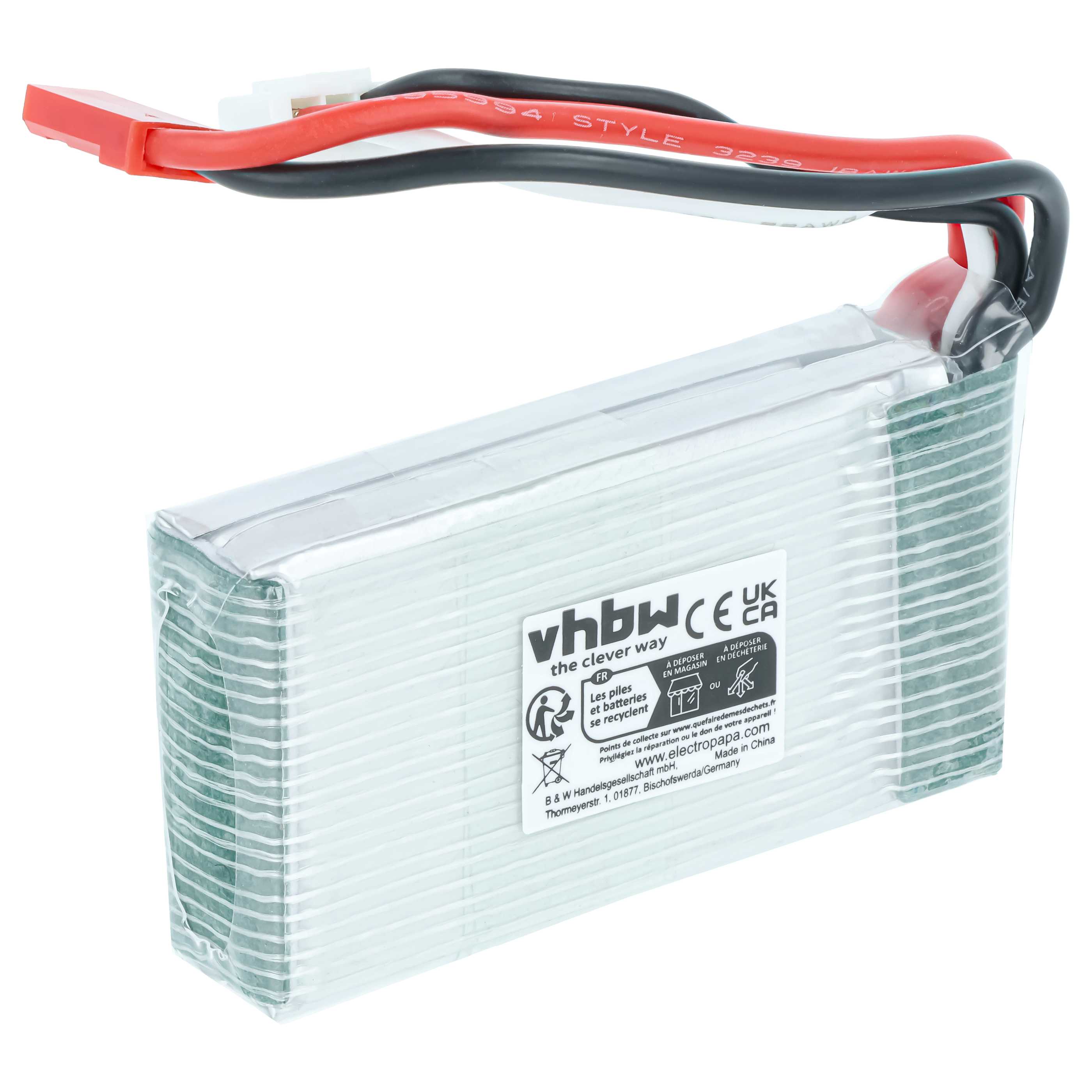 Batterie modèle radio-télécommandé - 800mAh 7,4V Li-polymère, BEC