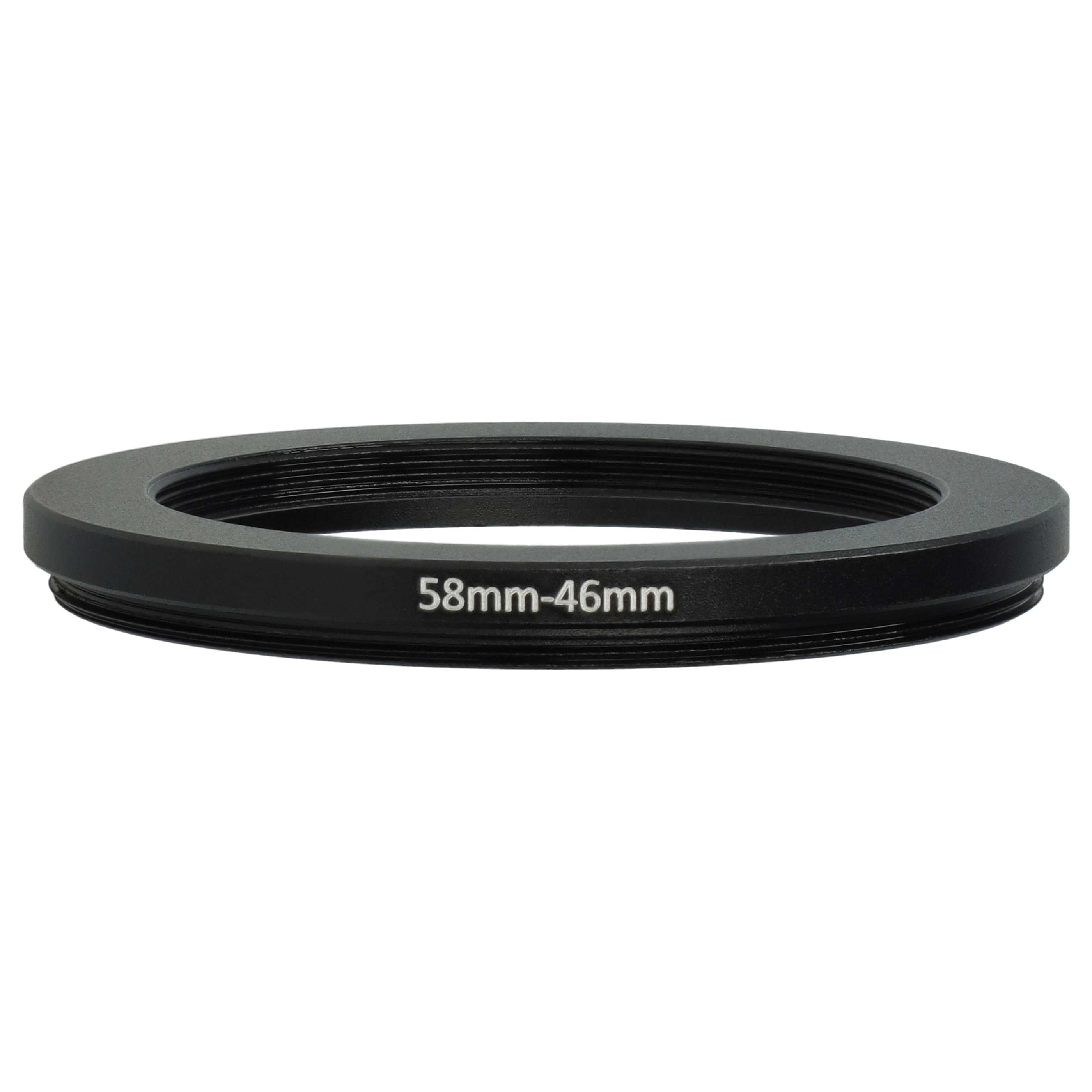 Anillo adaptador Step Down de 58 mm a 46 mm para objetivo de la cámara - Adaptador de filtro, metal, negro