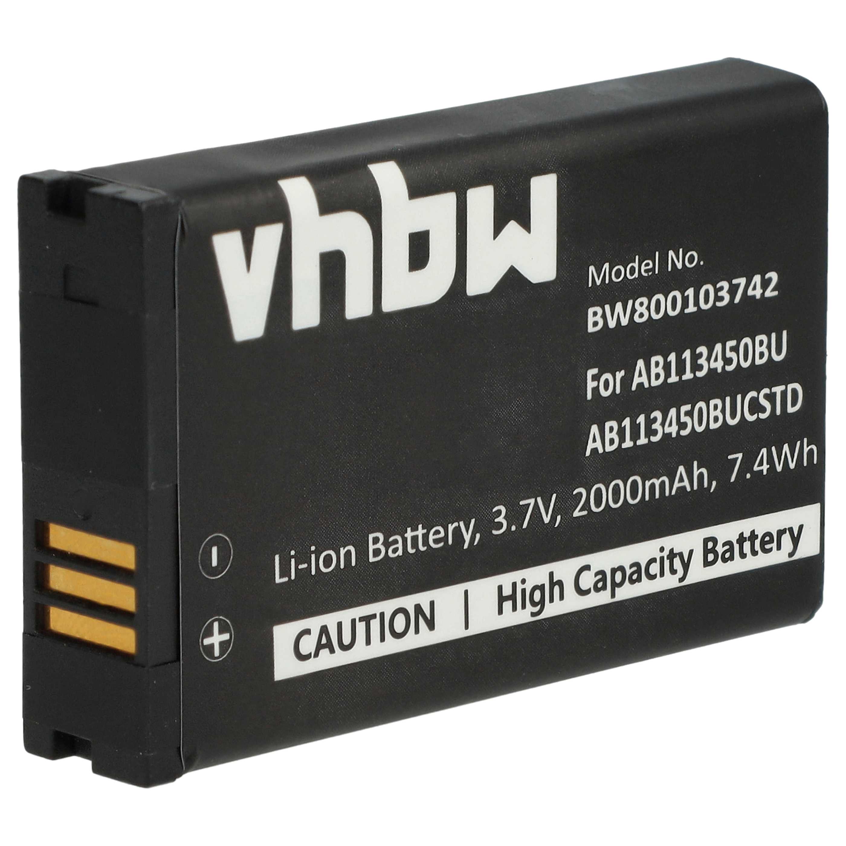 Mobile Phone Battery Replacement for Samsung AB113450BU, AB113450BUCSTD - 2000 mAh 3.7 V Li-Ion