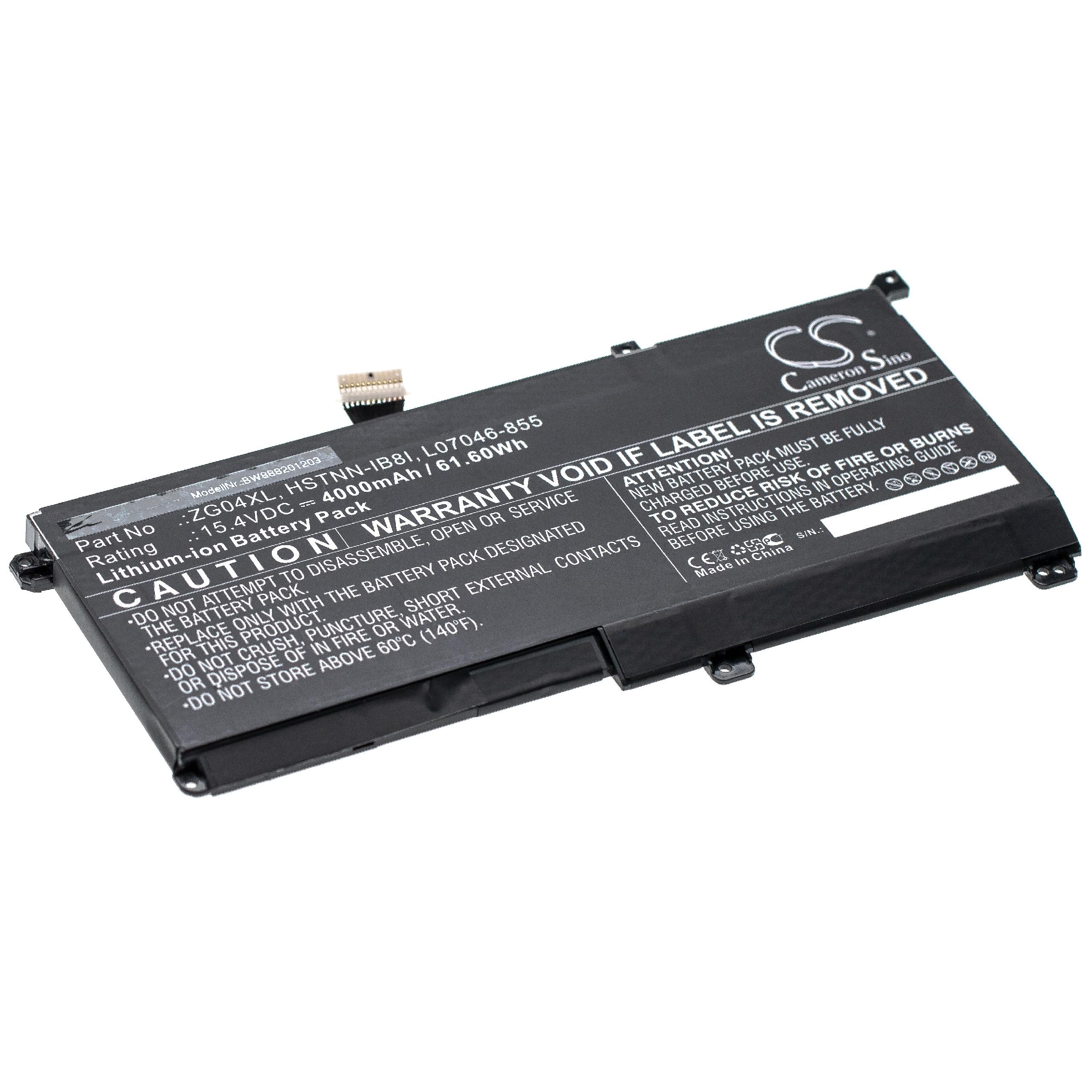 Batteria sostituisce HP L07046-855, L07352-1C1, HSTNN-IB8I, ZG04XL per notebook HP - 4000mAh 15,4V Li-Ion nero