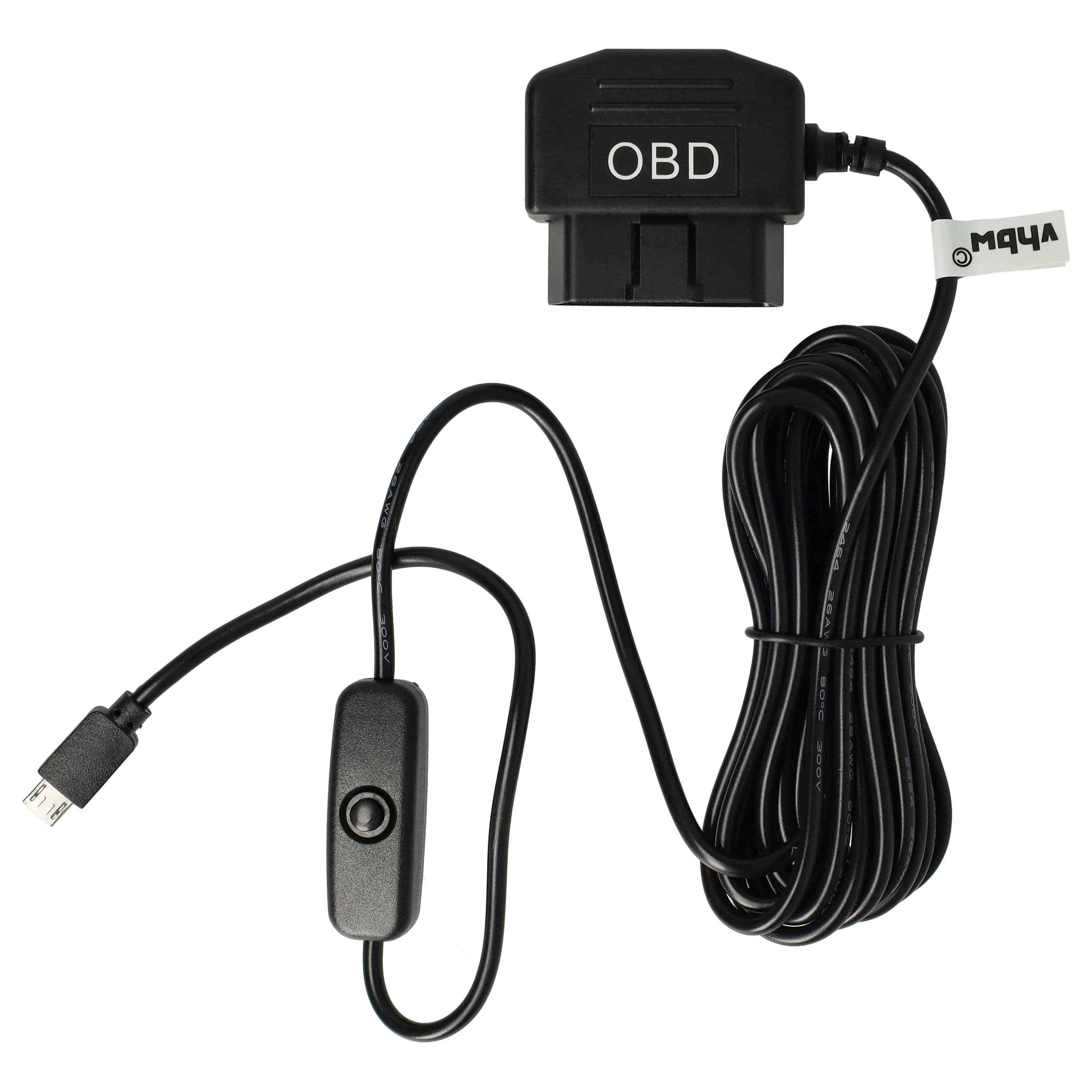 OBD2 Micro-USB Kabel Ladekabel für Dashcam GPS Navi Smartphone3,5m