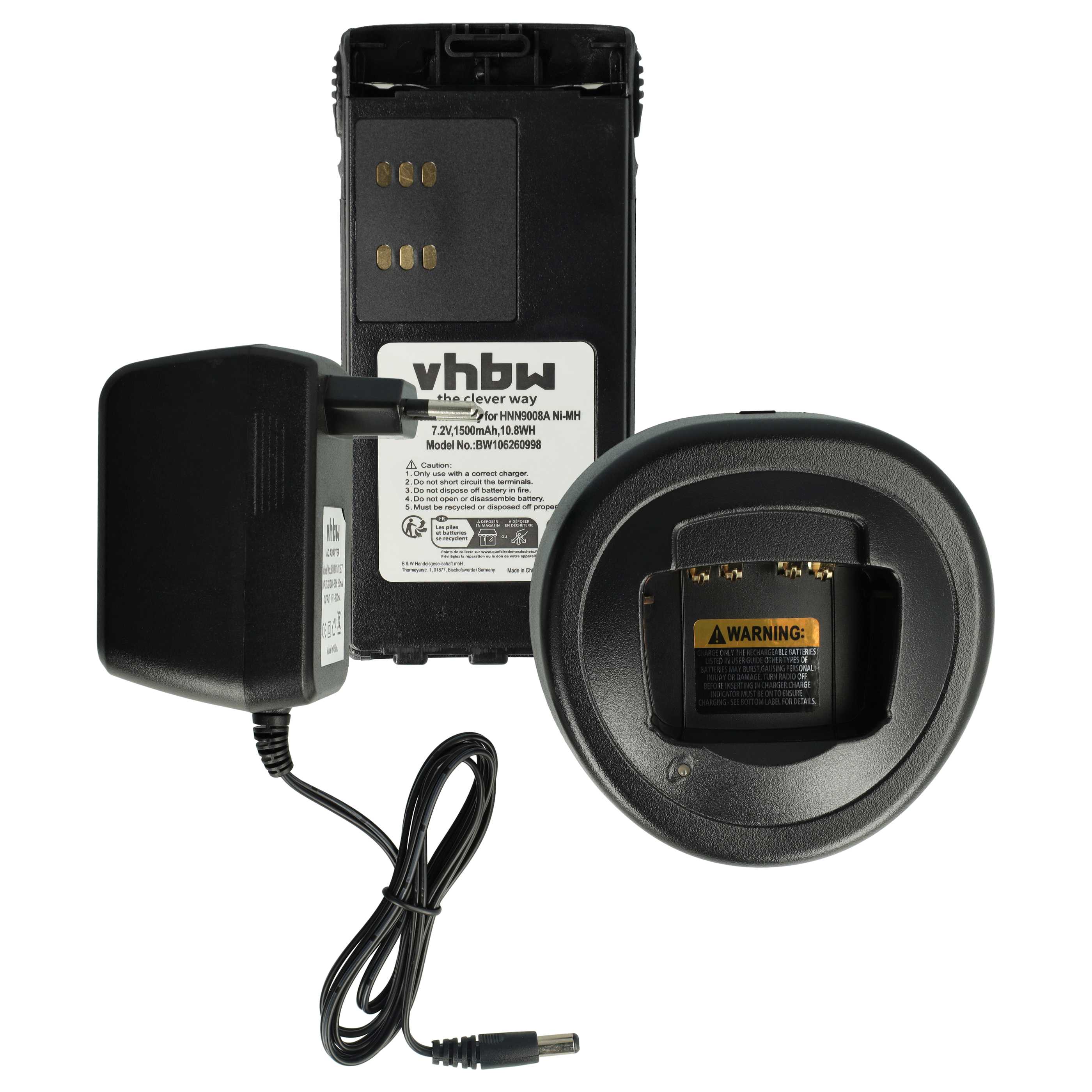 Batteria + caricatore per radio ricetrasmittente Motorola ATS2500, HT1250-LS, HT1250-LS+, MTX8250-LS - set ric