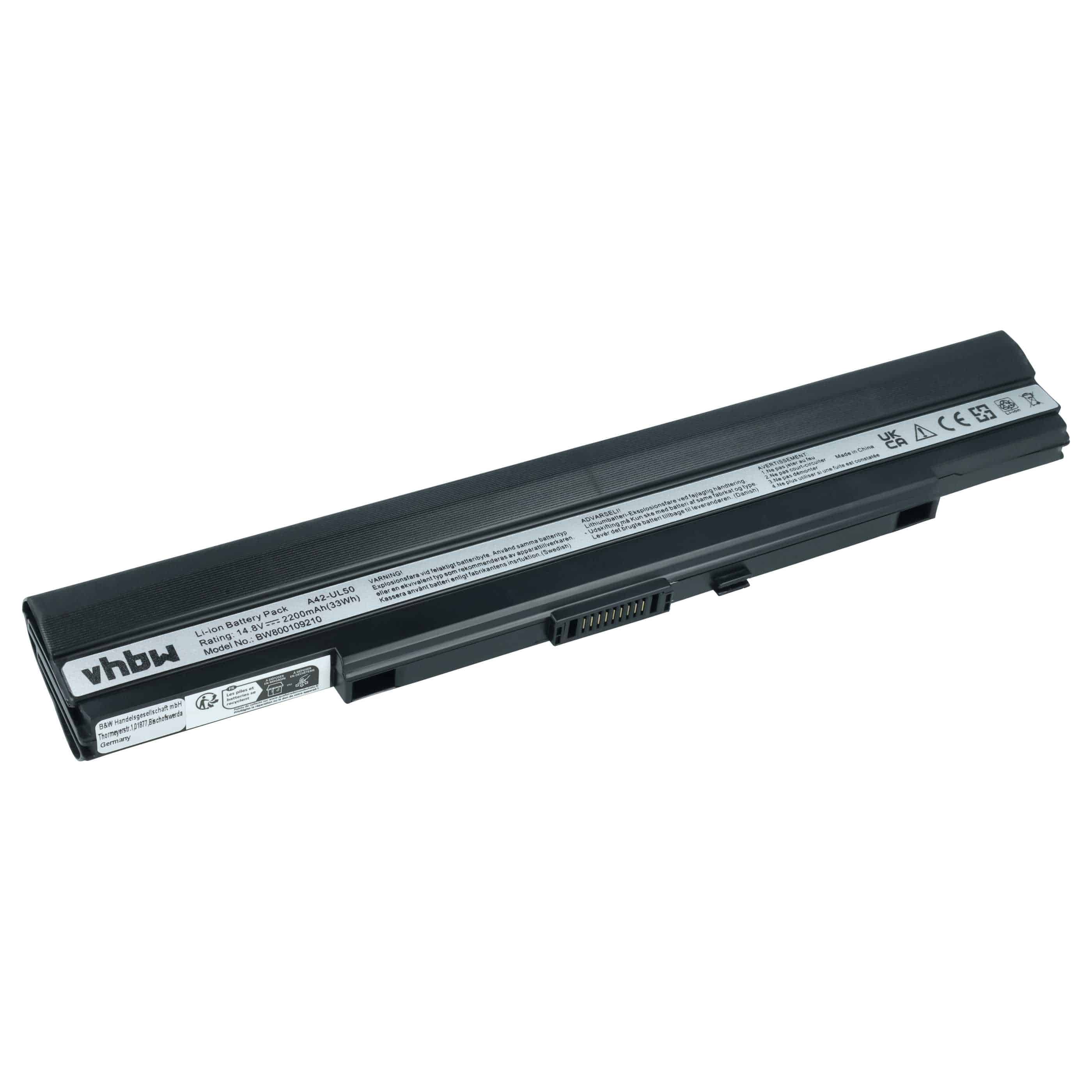 Akumulator do laptopa zamiennik Asus 07G016BW1875, 07G016C11875 - 2200 mAh 14,8 V Li-Ion, czarny