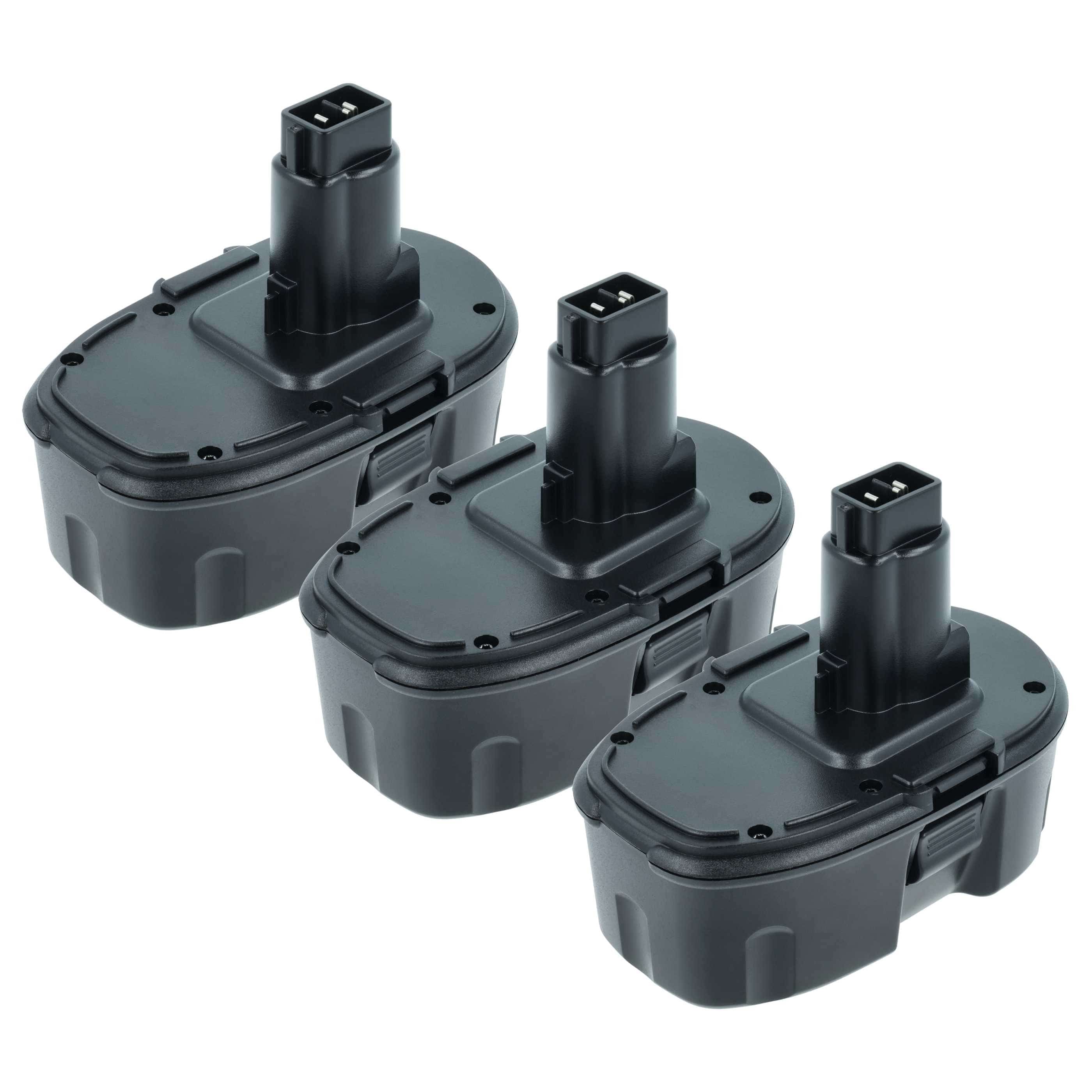 Akku (3x Stück) 18V als Ersatz für Dewalt DW9095, DE9039, DC9096, DC9099, DE9503, DE9096, DE9095 - 3Ah, NiMH