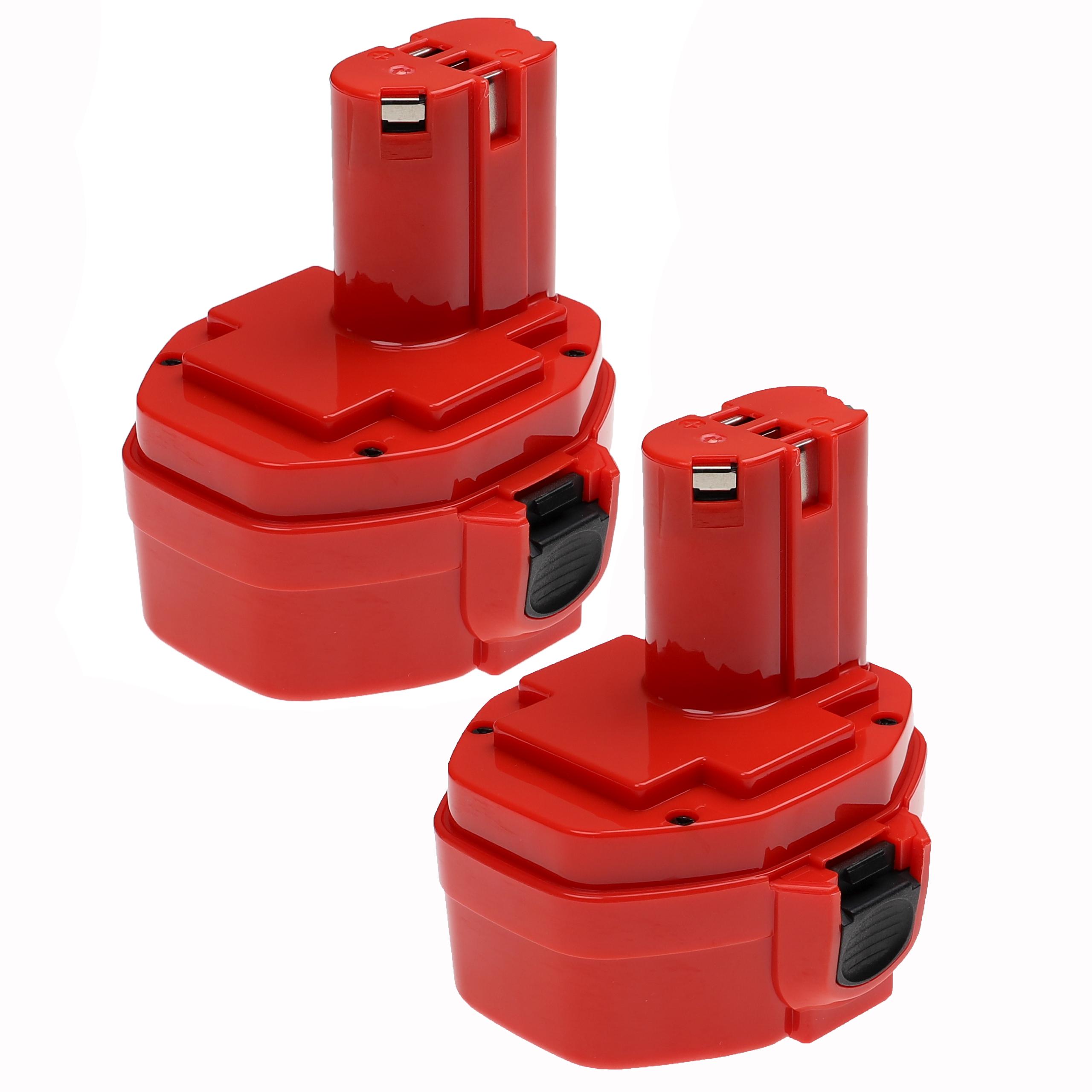 2x Battery replaces Makita 1434, 1422, 1422 192600-1, 1433, 1420 Electric Power Tool - 3300 mAh, 14.4 V, NiMH