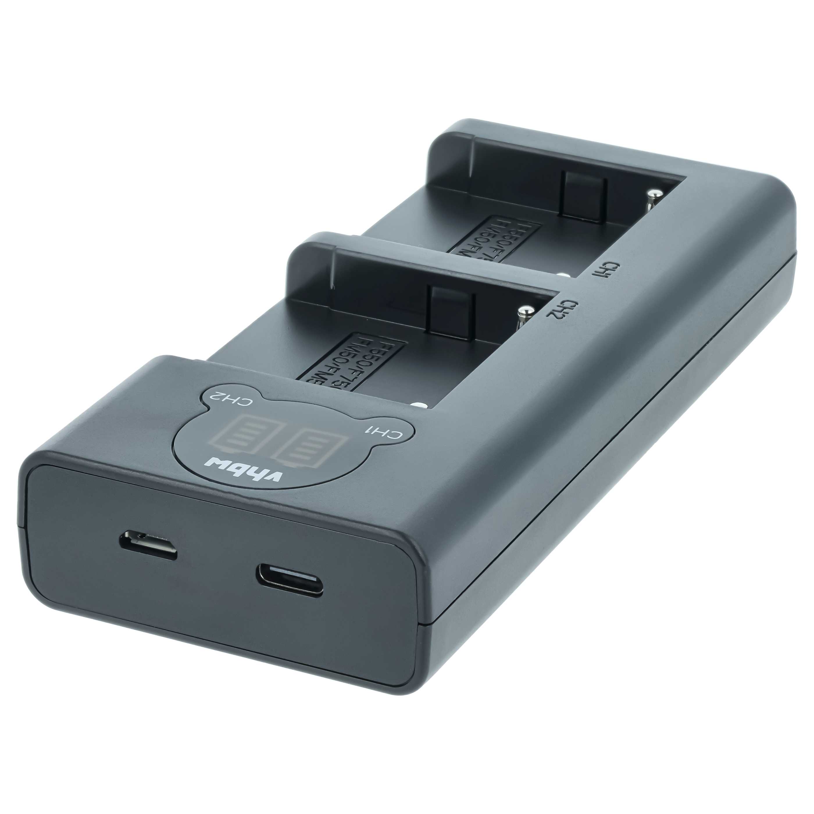 Battery Charger replaces Sony BC-VM10 for Digital Camera etc. - 1x 0.7 / 2x 0.5 A