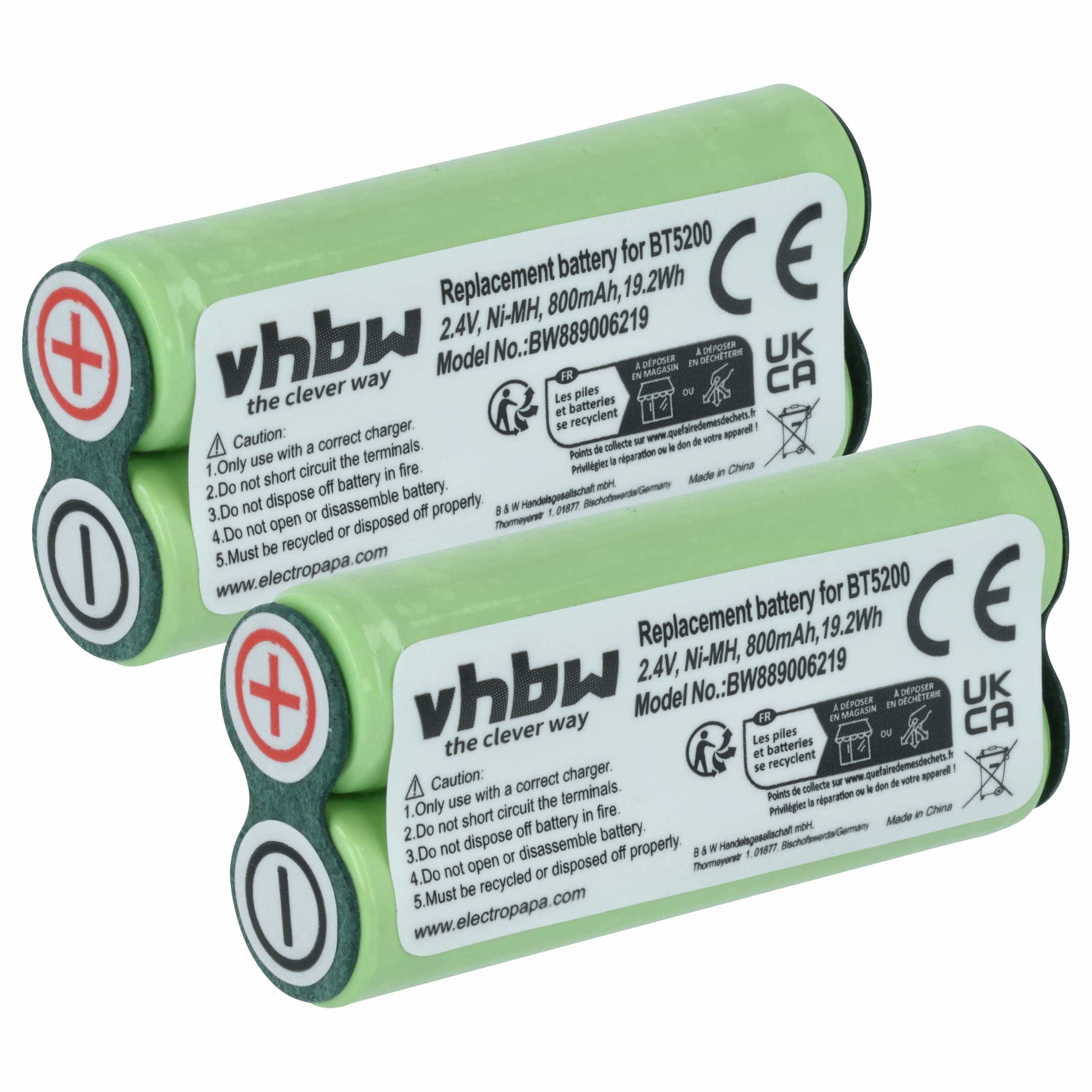 2x Akumulator do maszynki do strzyżenia zamiennik Braun 31198189 - 800 mAh 2,4 V NiMH