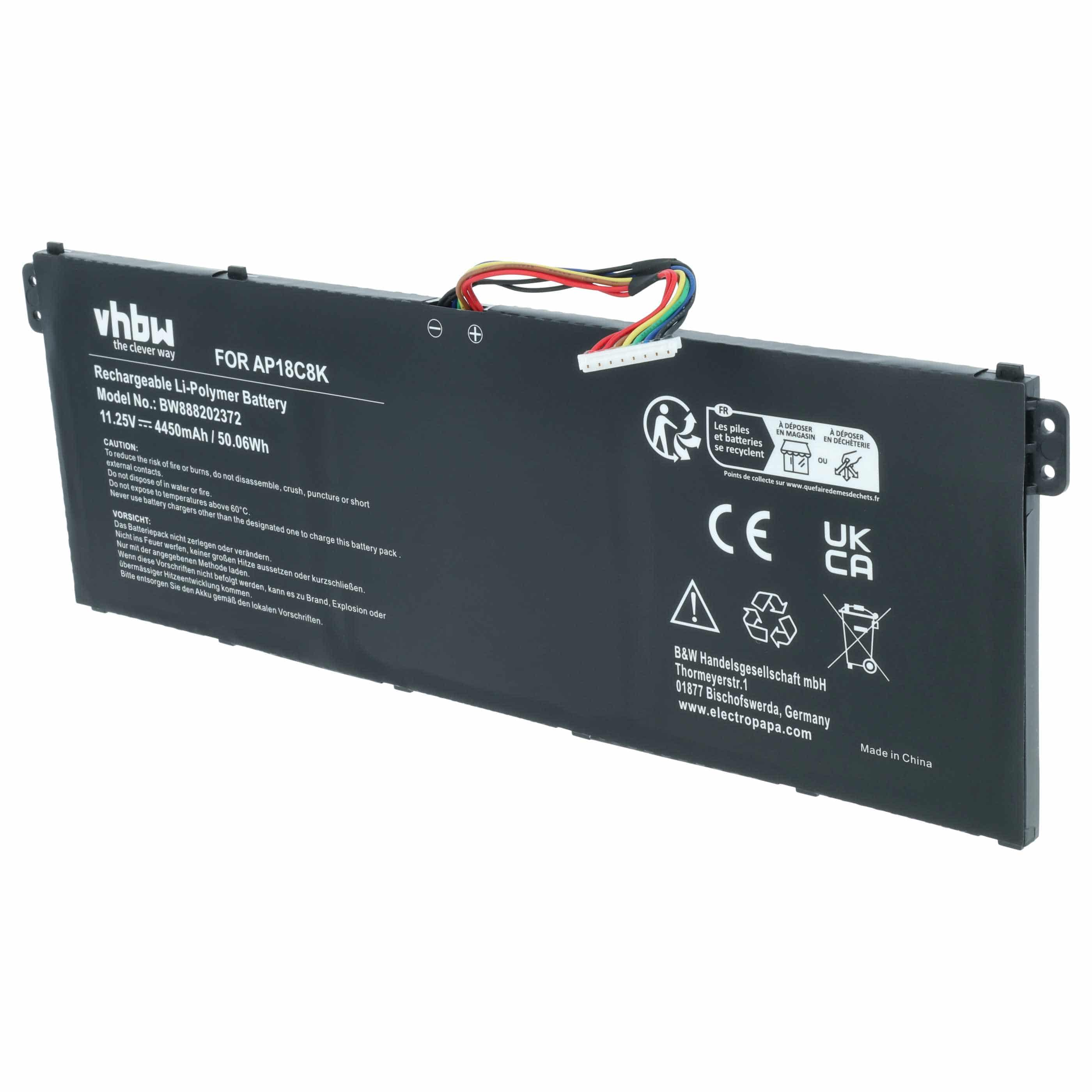 Akumulator do laptopa zamiennik Acer AP18C8K, 3INP5/82/70 - 4450 mAh 11,25 V LiPo